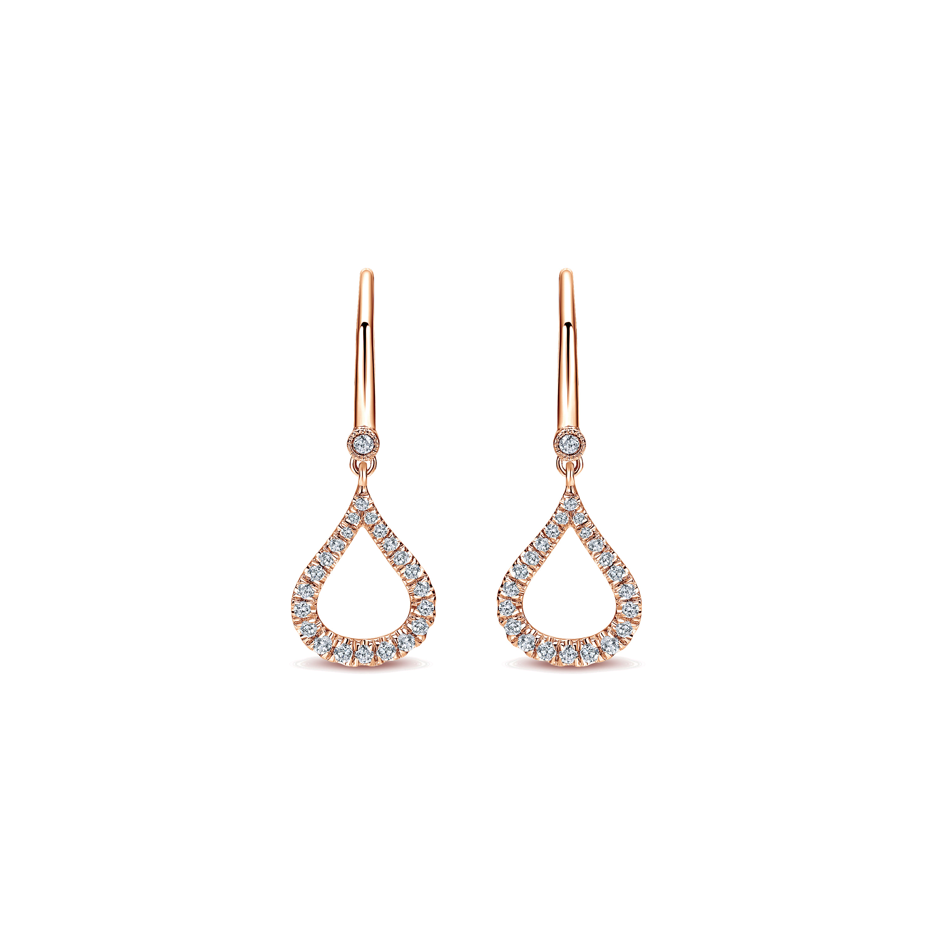 Open Teardrop Diamond Drop Earrings