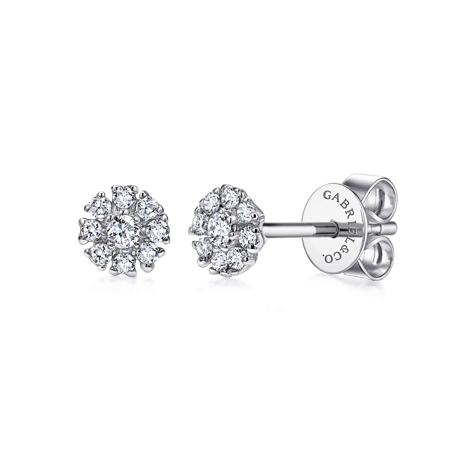 Floral Diamond Stud Earrings