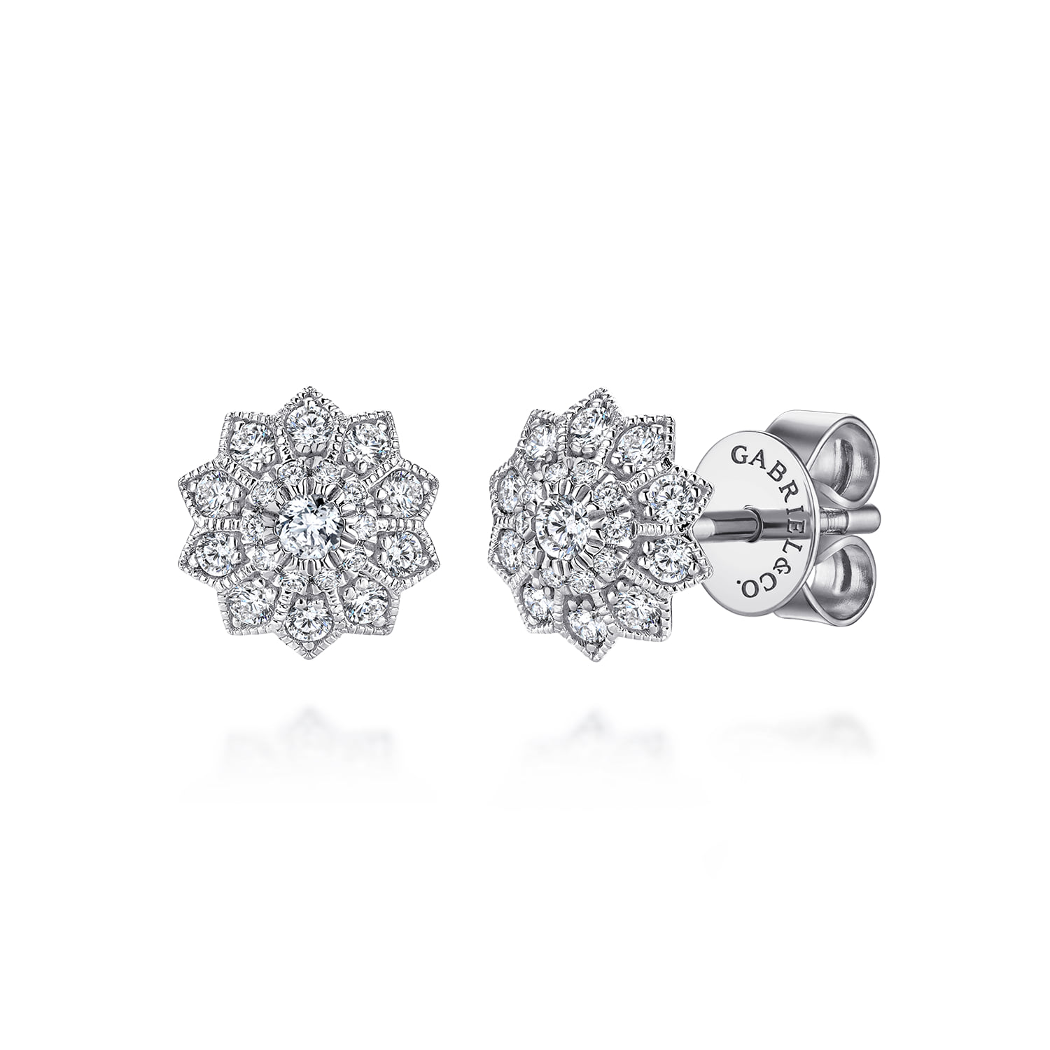 Flower Diamond Stud Earrings