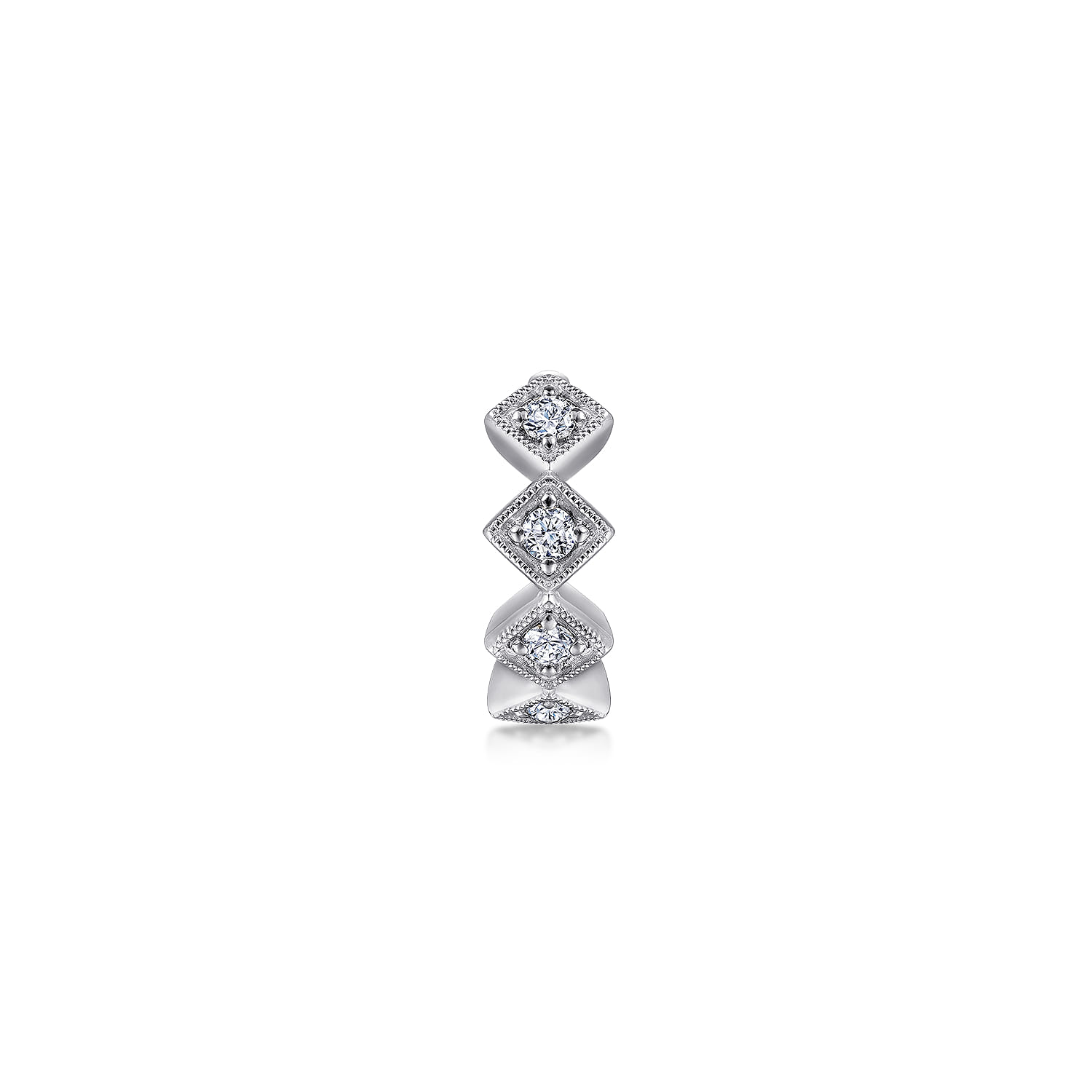 Diamond Cuff Earring in 14K White Gold, photograph 2