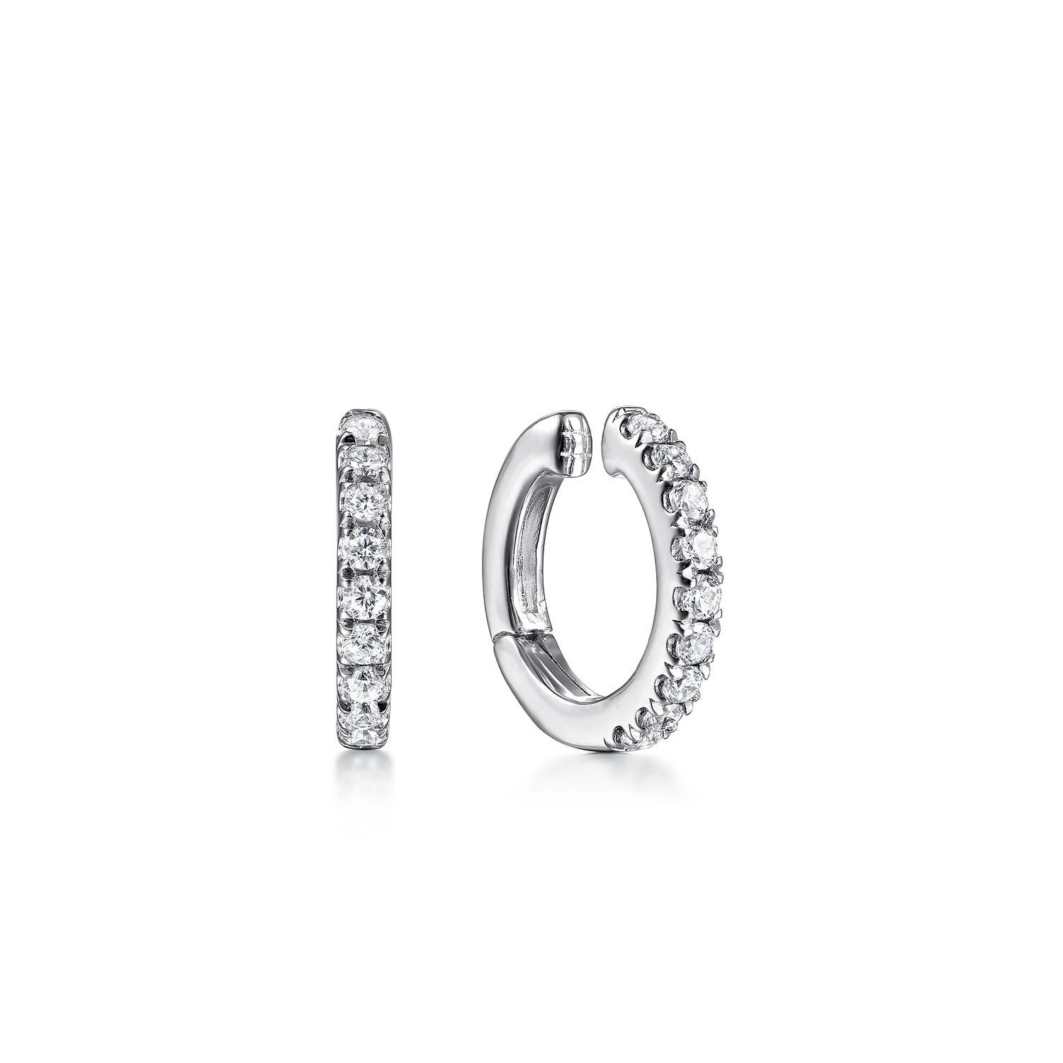 Diamond Cuff Earring in 14K White Gold, photograph 2