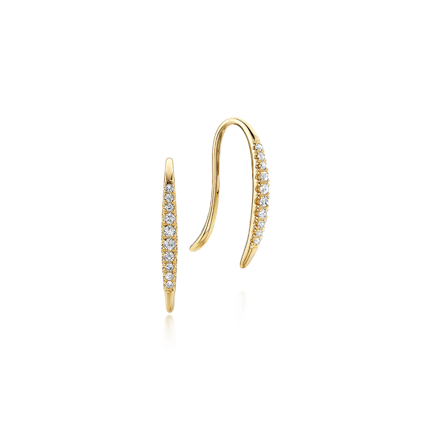 Tapered Diamond Fish Wire Earrings