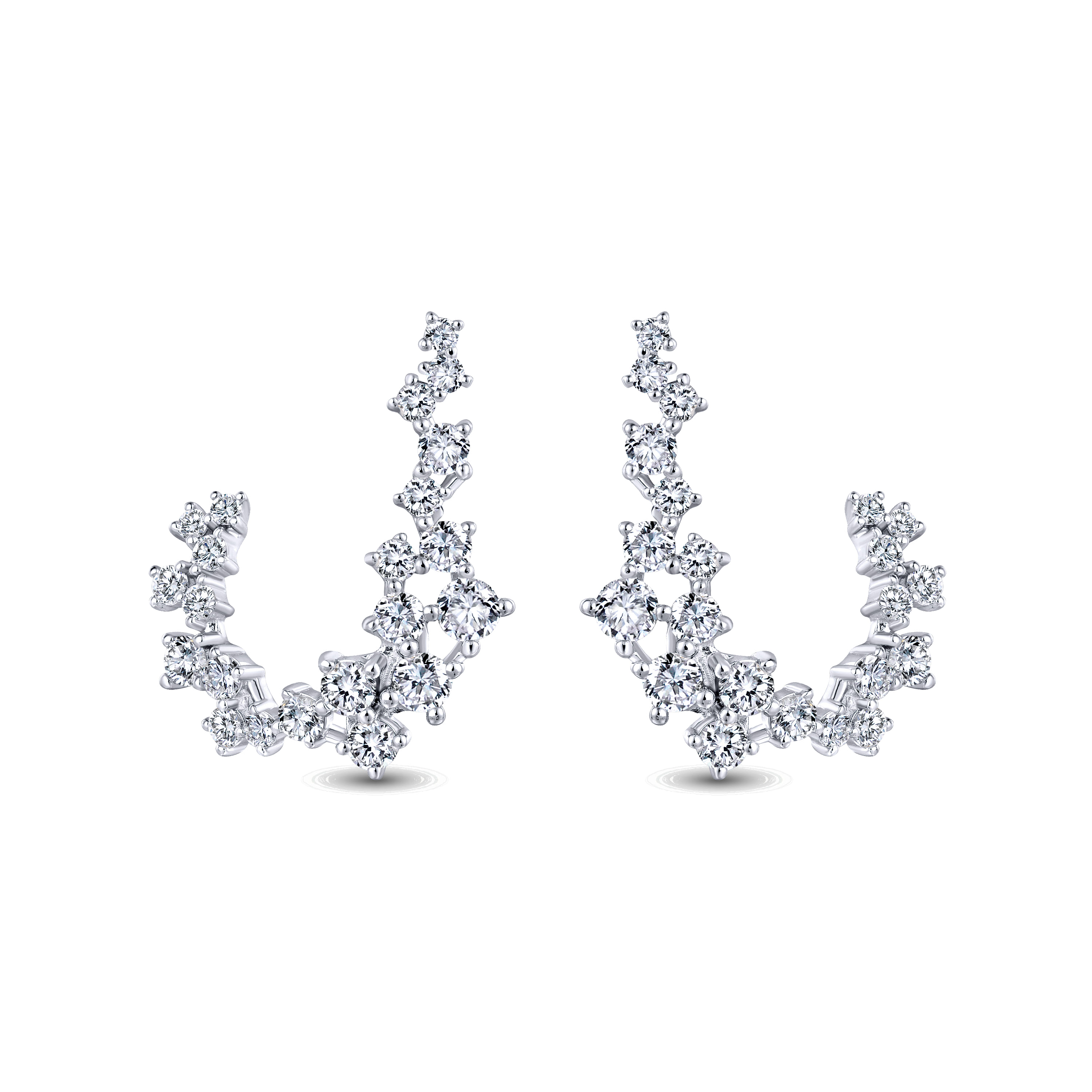 Diamond Constellation Bypass Hoop Earrings
