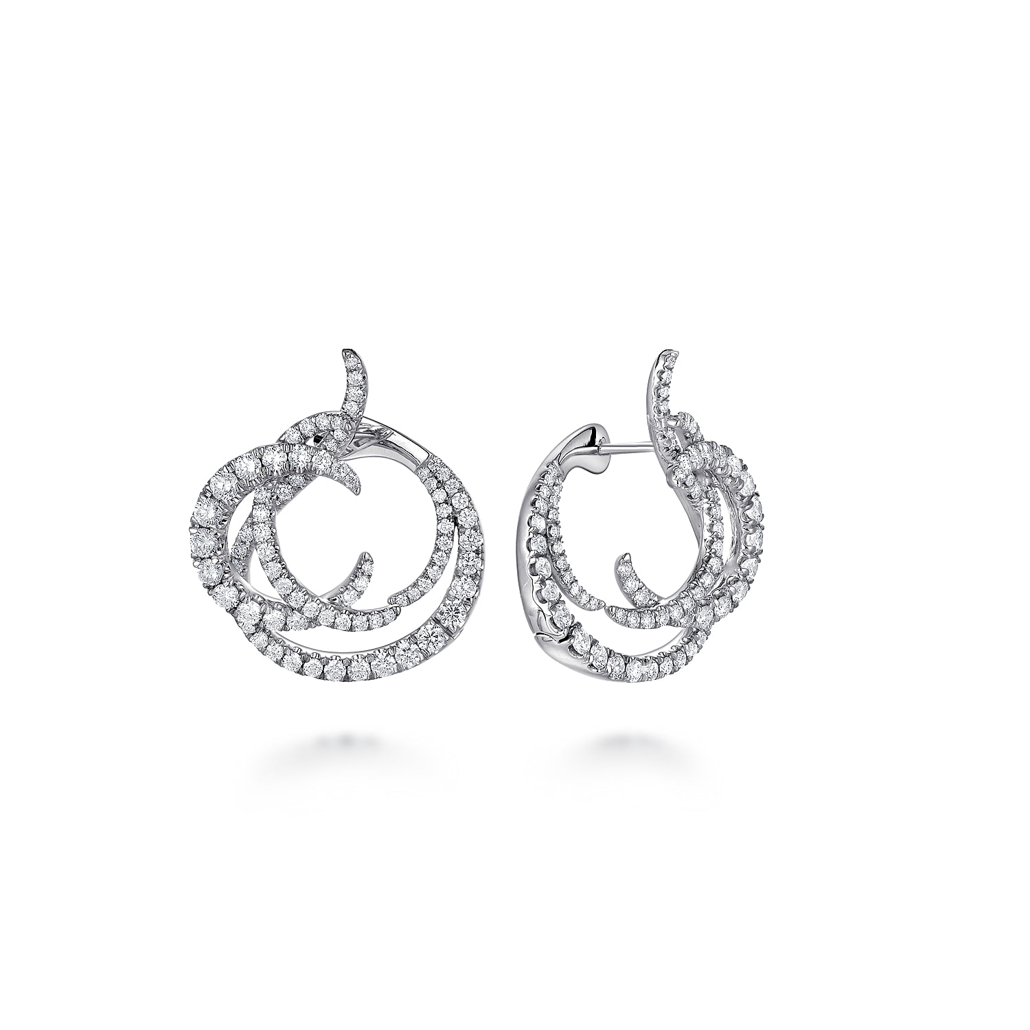 Intricate Twisted 25mm Diamond Hoop Earrings