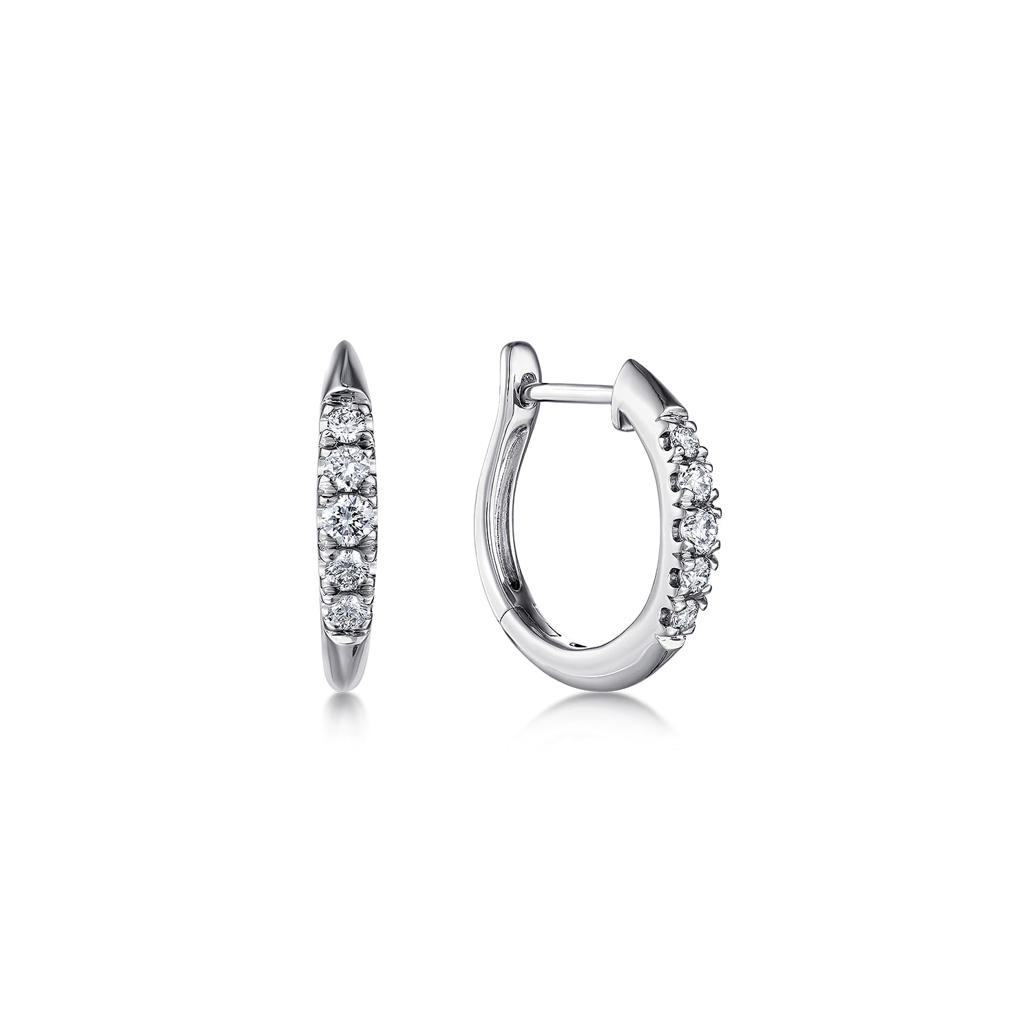 Classic 15mm Diamond Huggie Earrings