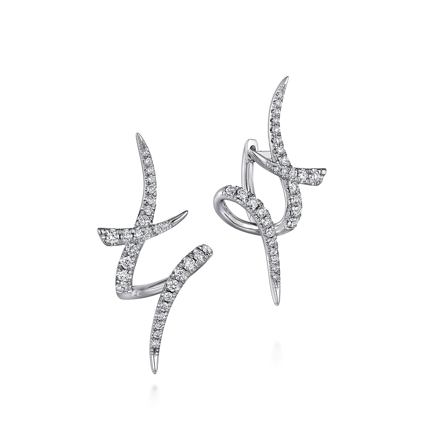 Swirling 30mm Diamond Huggies