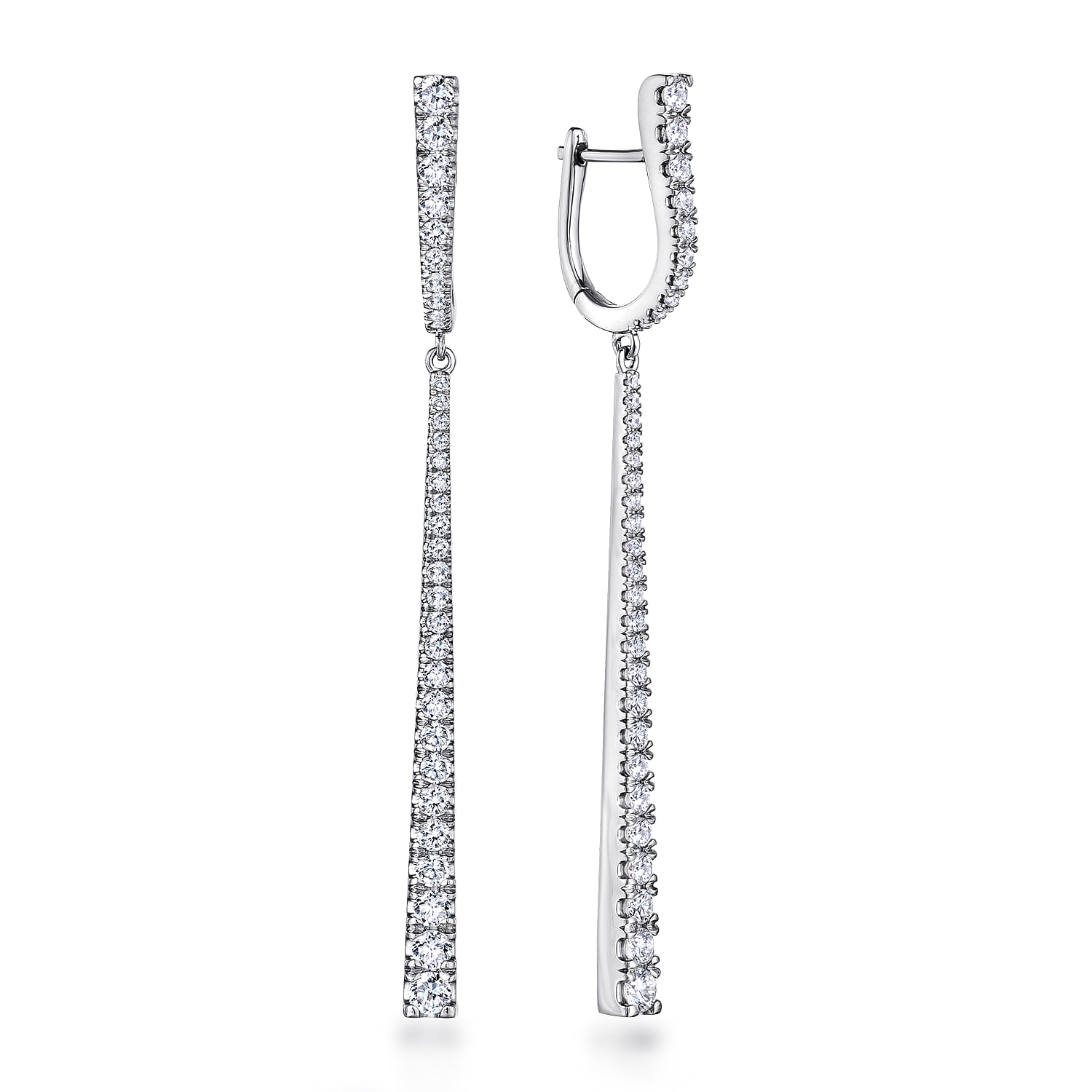 Long Diamond Bar Huggies