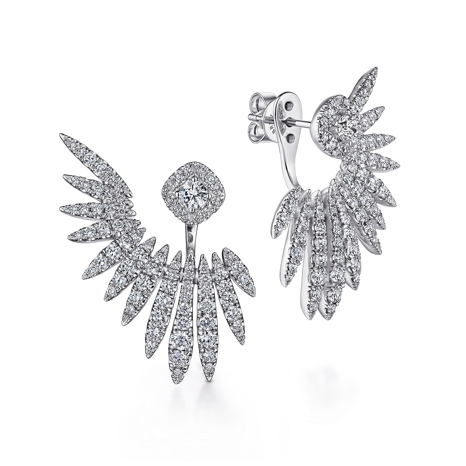 Peek A Boo Diamond Fan Earrings