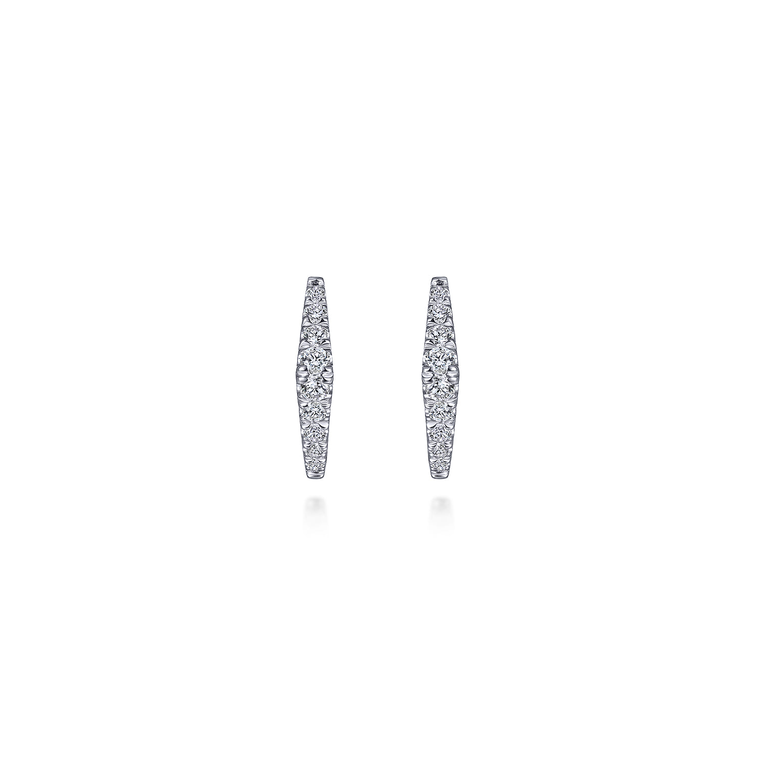 15mm Diamond Huggies in 14K White Gold, photograph 3
