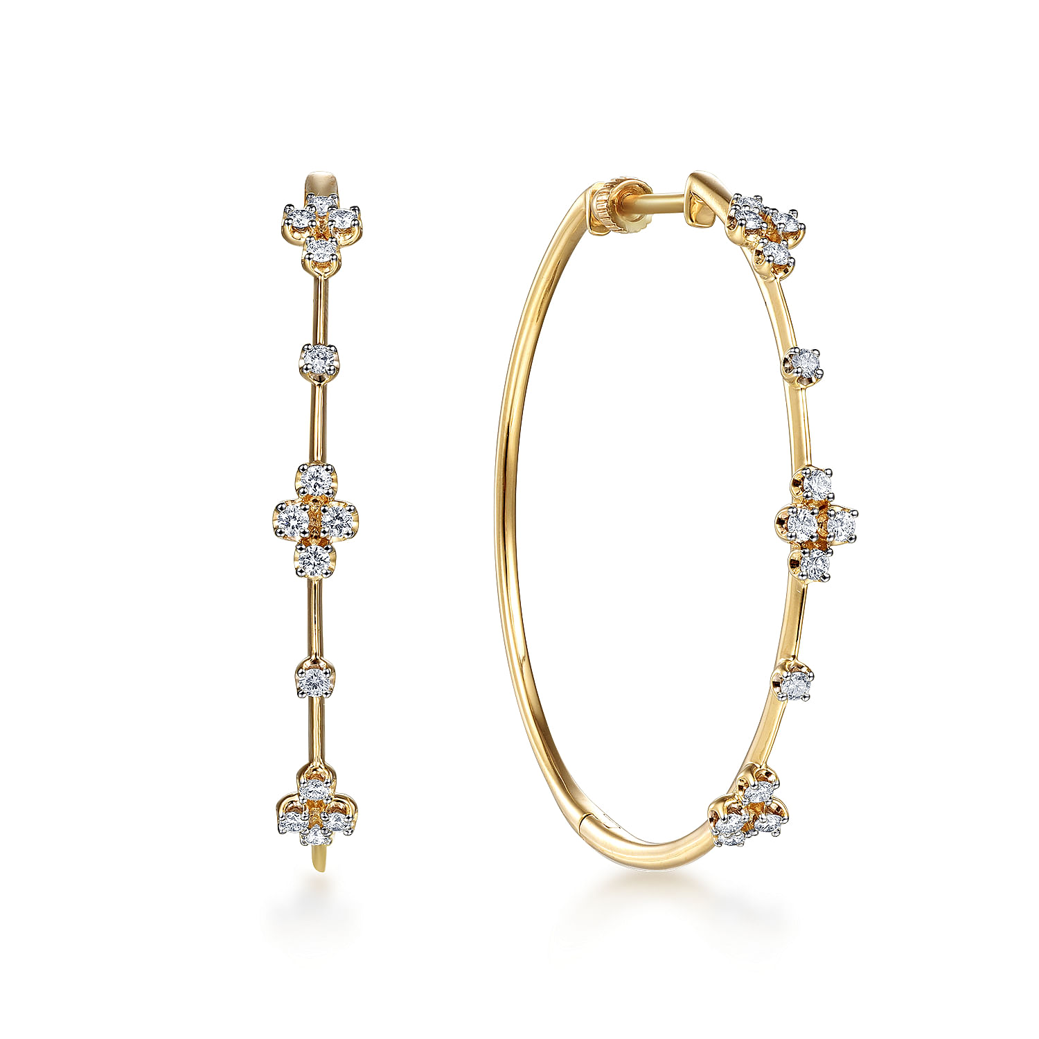 Hoop and ball earrings set deals 14k yellow gold