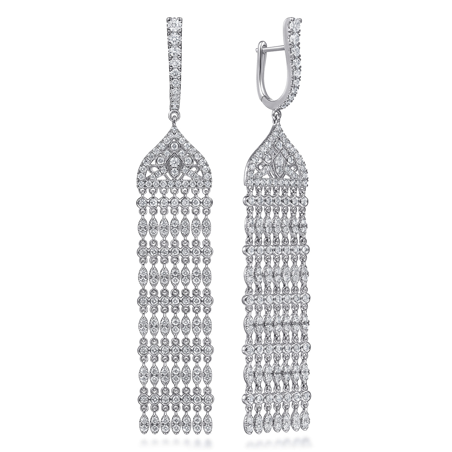 Long Diamond Chandelier Earrings
