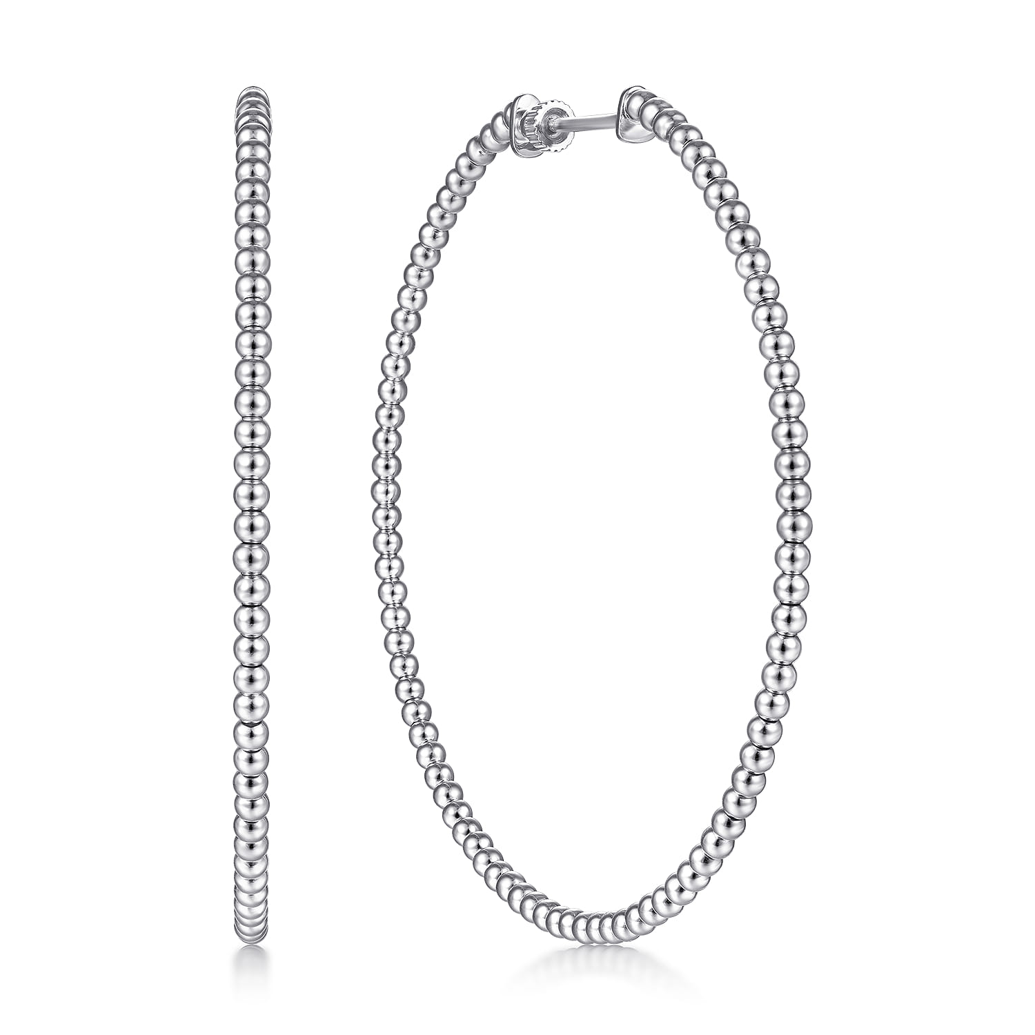 Beaded 60mm Classic Hoop Earrings