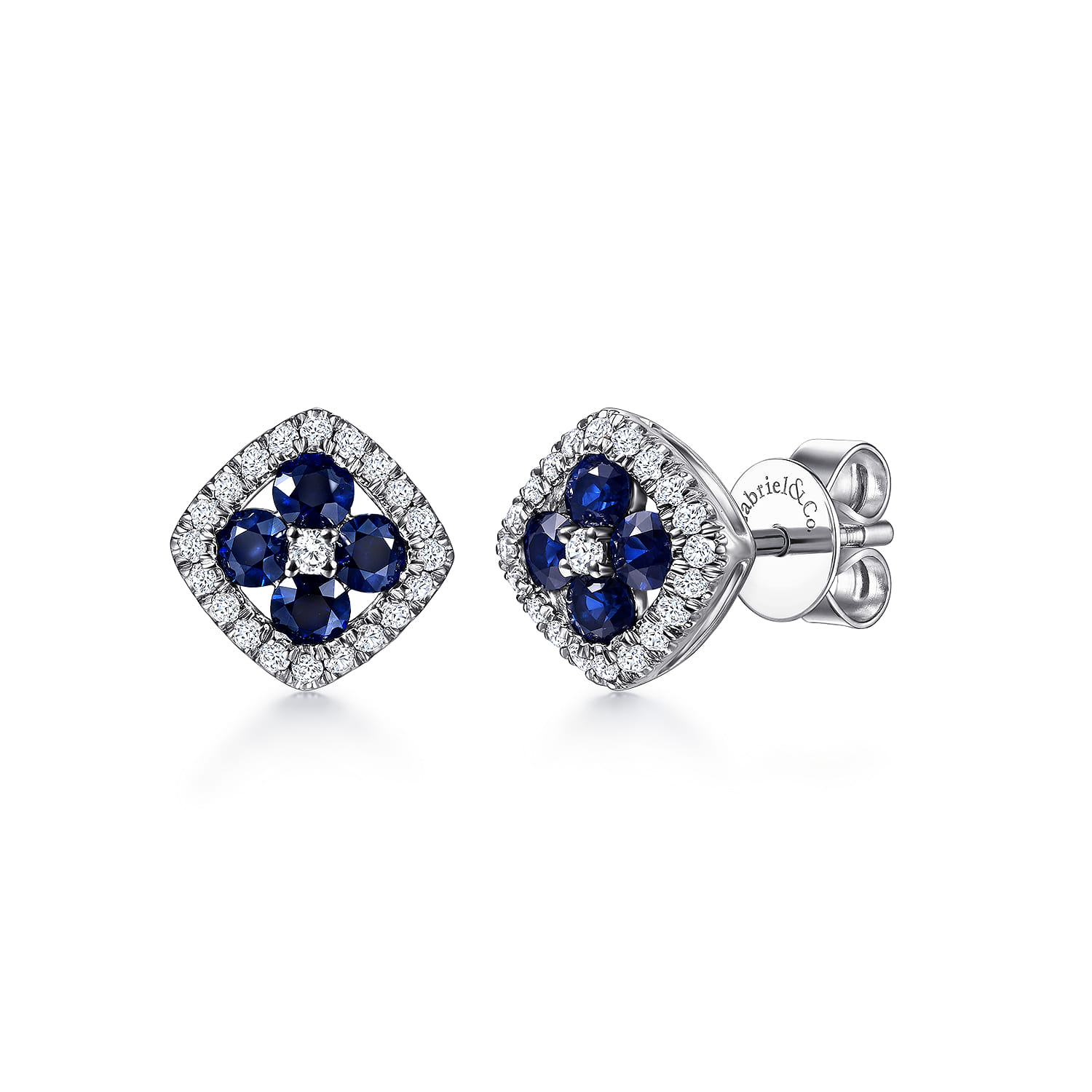 Diamond and Sapphire Stud Earrings