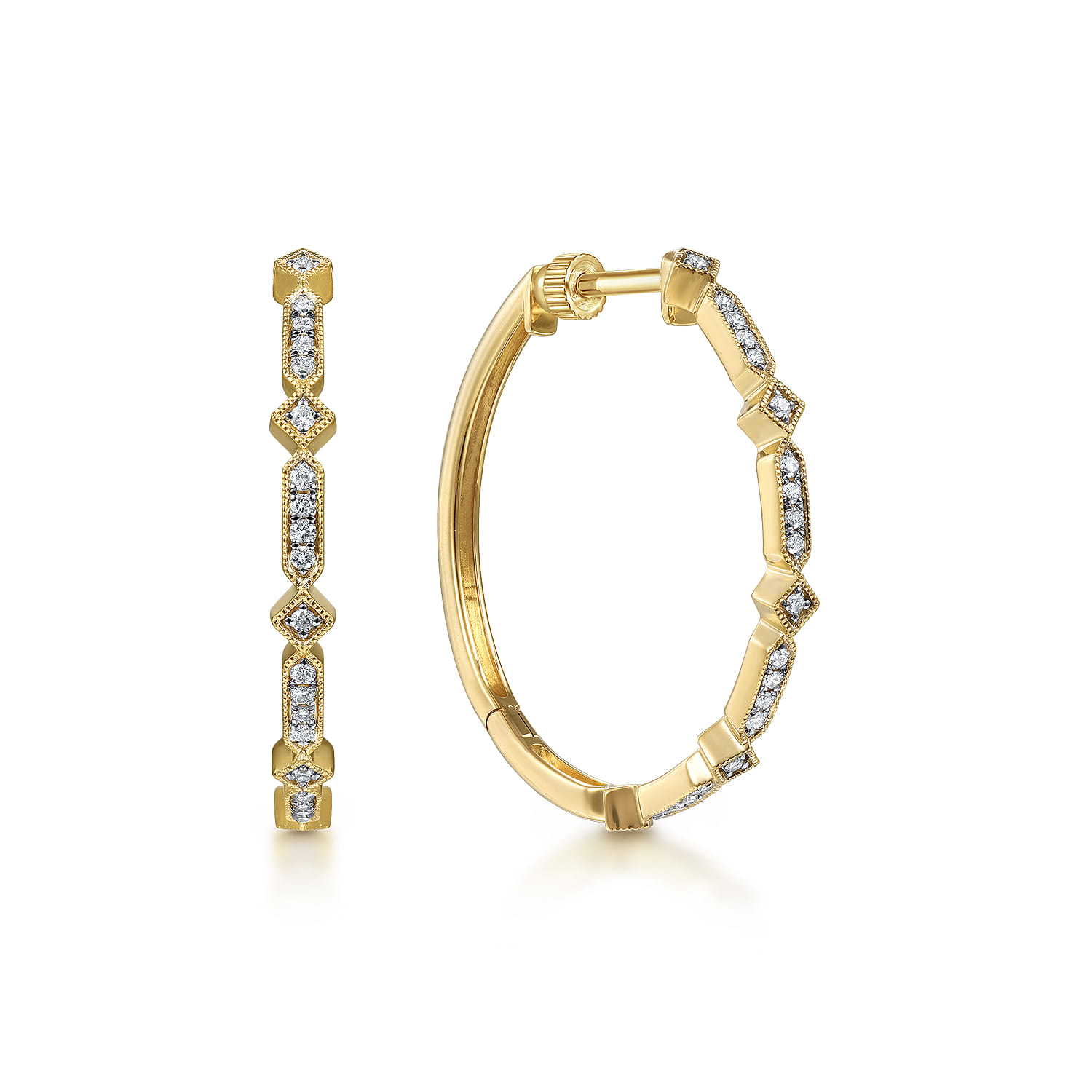 30mm Diamond Classic Hoop Earrings