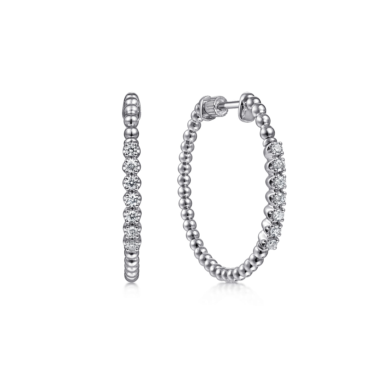 White Sapphire Bujukan Classic Hoop Earrings