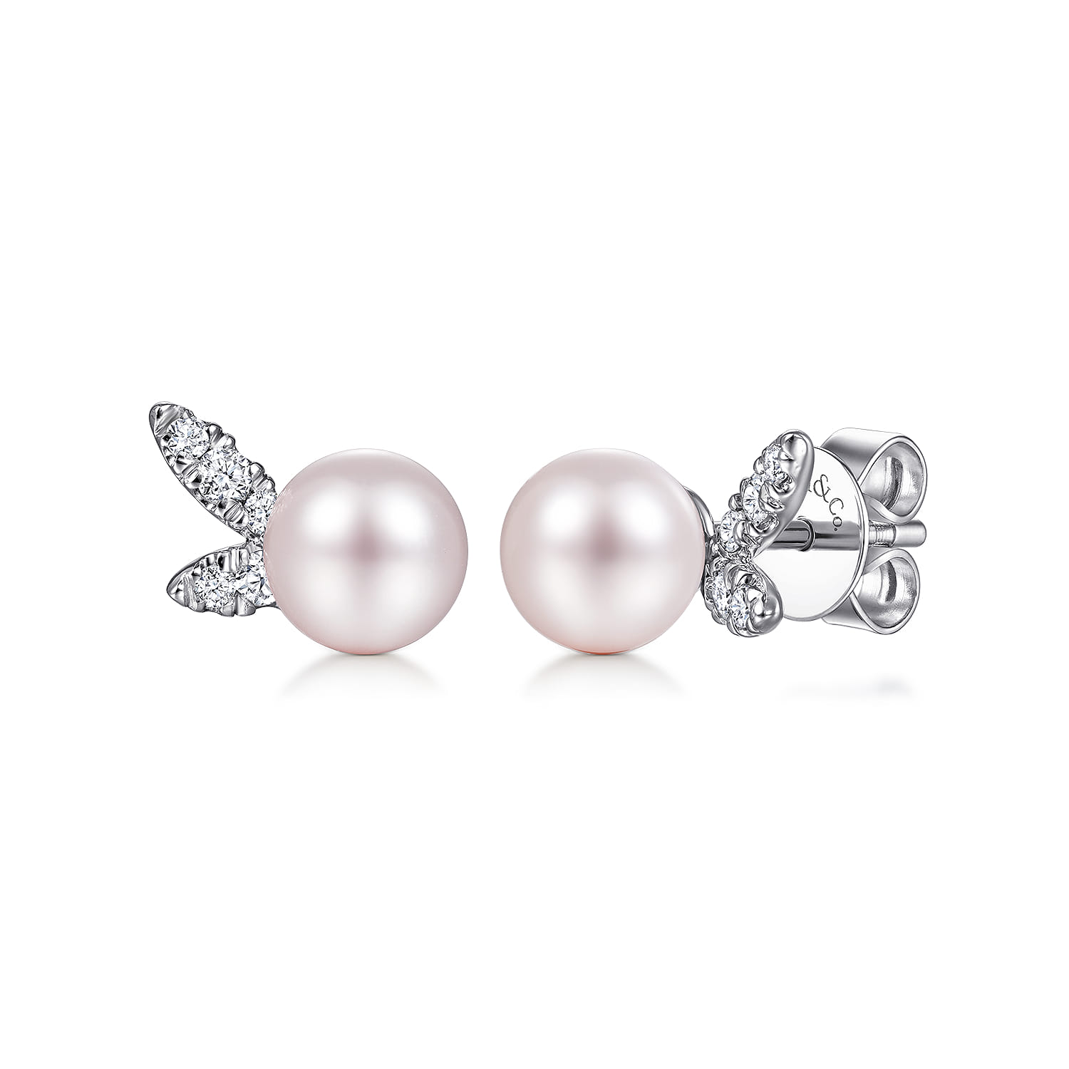 Pearl with Diamond Accents Stud Earrings
