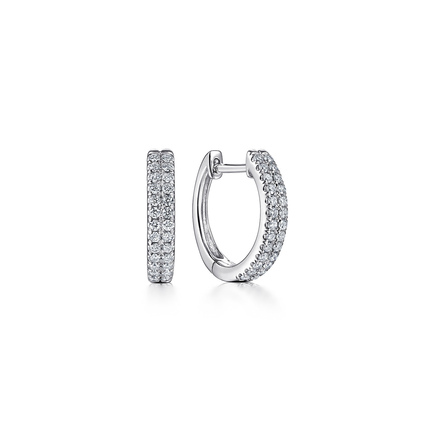 Diamond Huggie Earrings in 14K White Gold