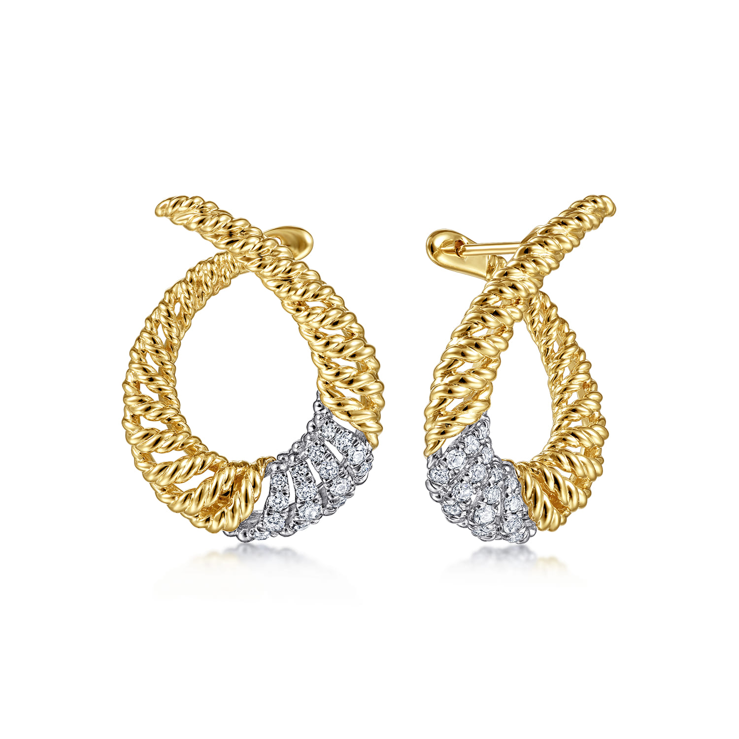 Diamond Bypass Hoop Earrings