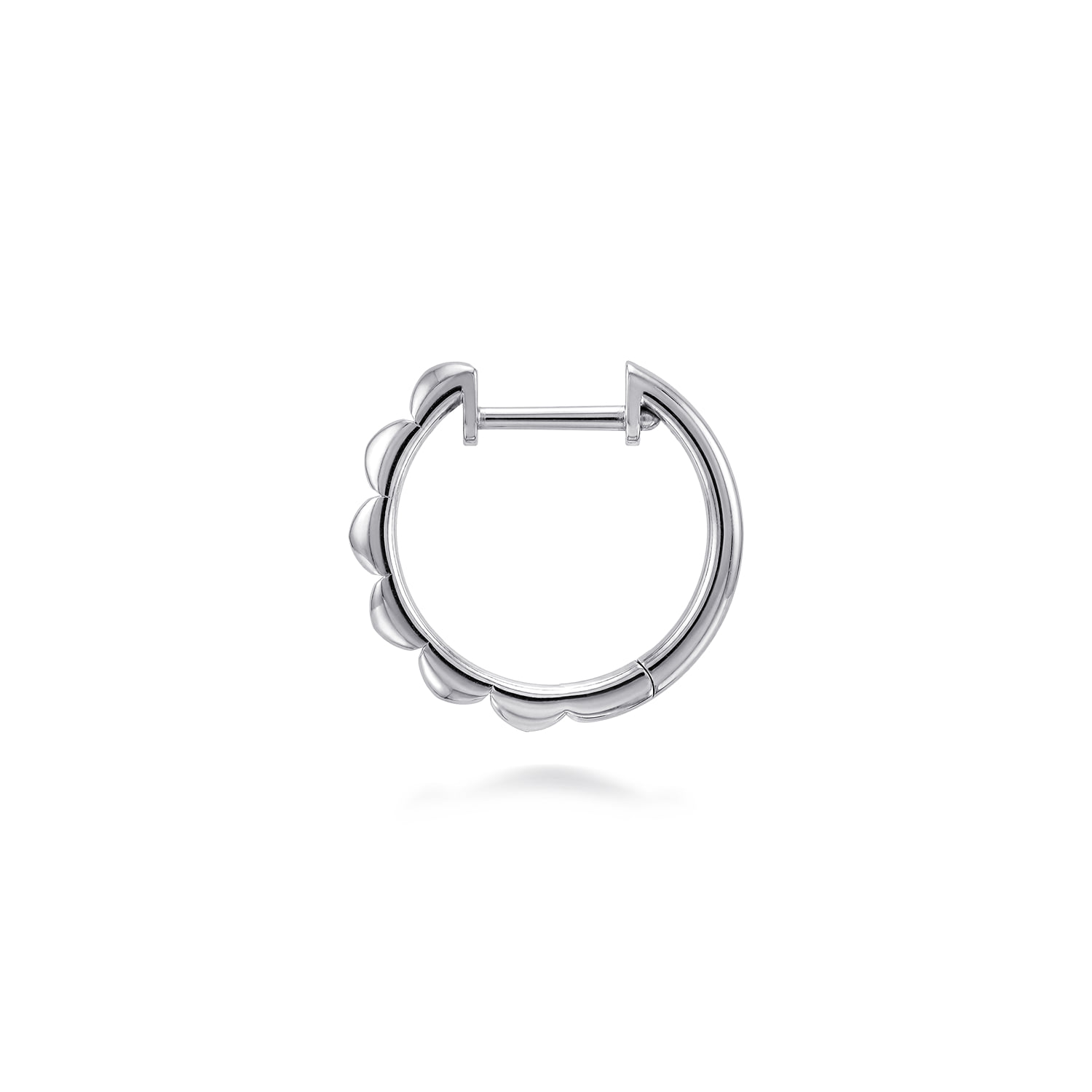 Pyramid Huggie Earrings in Sterling Silver, photograph 3