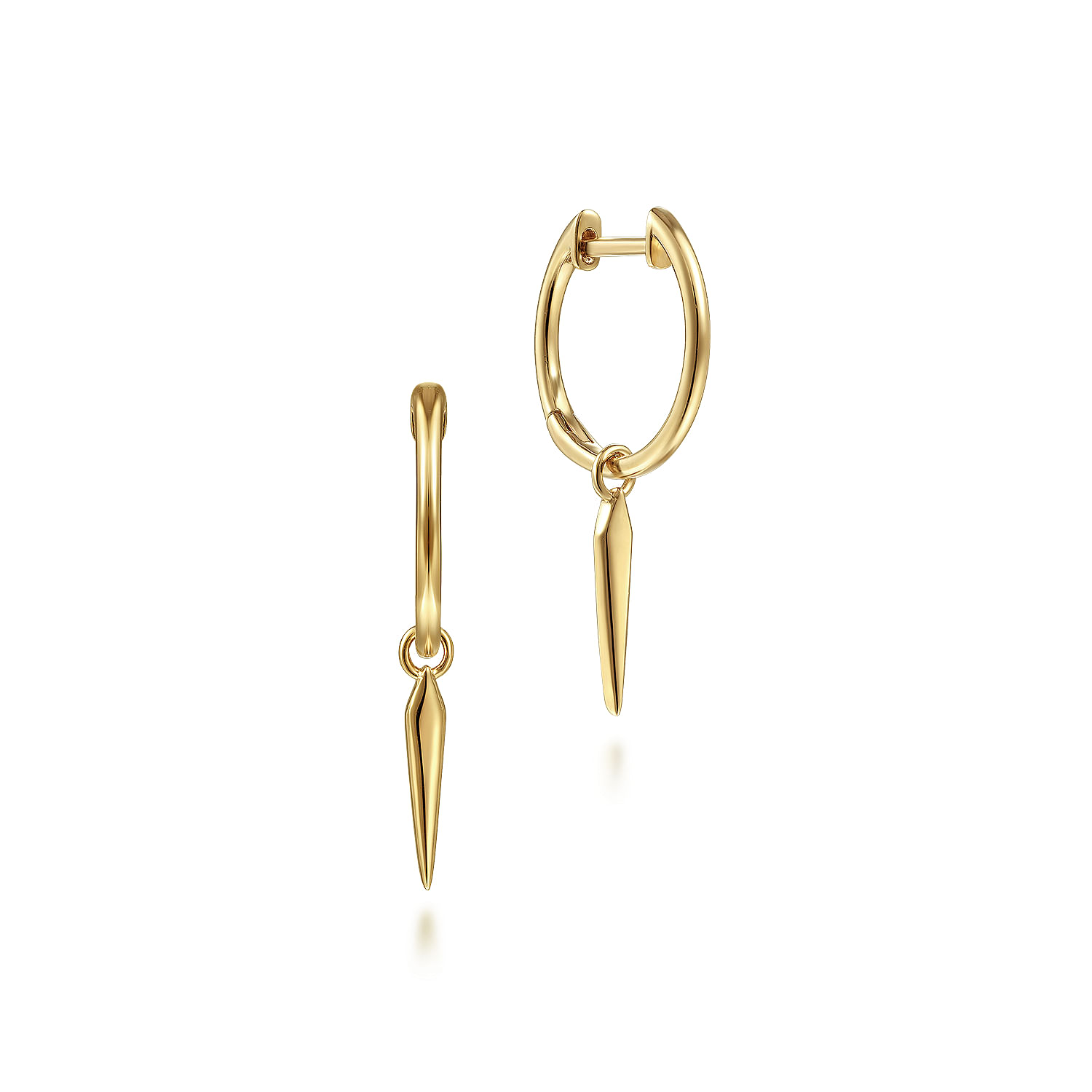 【wingbling】14k shirring drop daily earrings ジョスミン着用 14K Yellow Gold Bujukan Pearl Huggie Drop Earrings @ $800