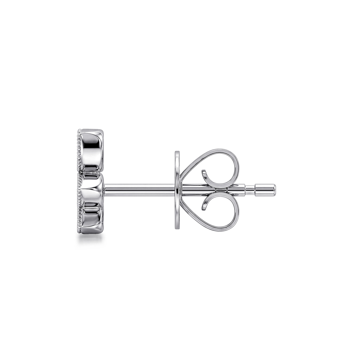Stud Earrings Ear Climber Diamond 0.09ct in 14K White Gold, photograph 3