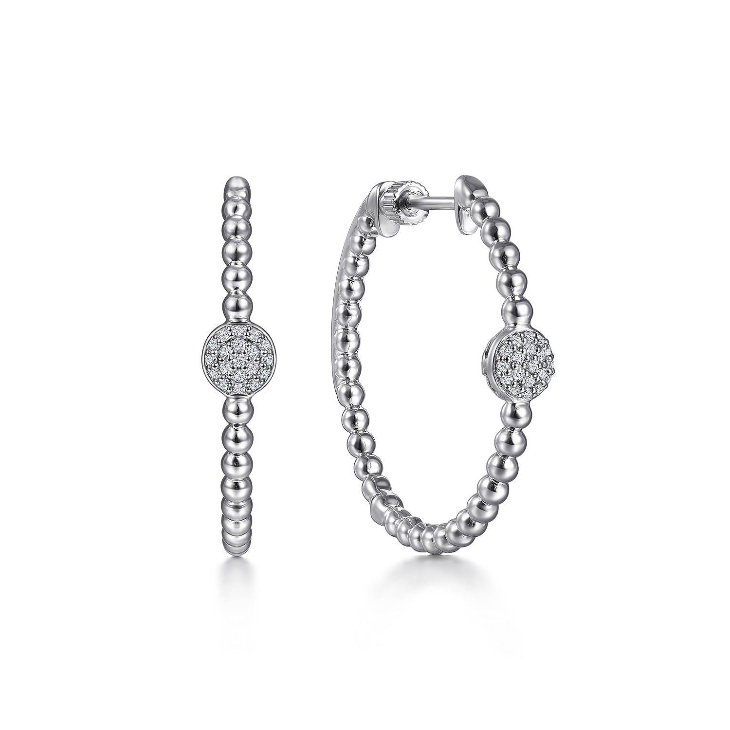 Bujukan White Sapphire Classic 30mm Hoop Earrings