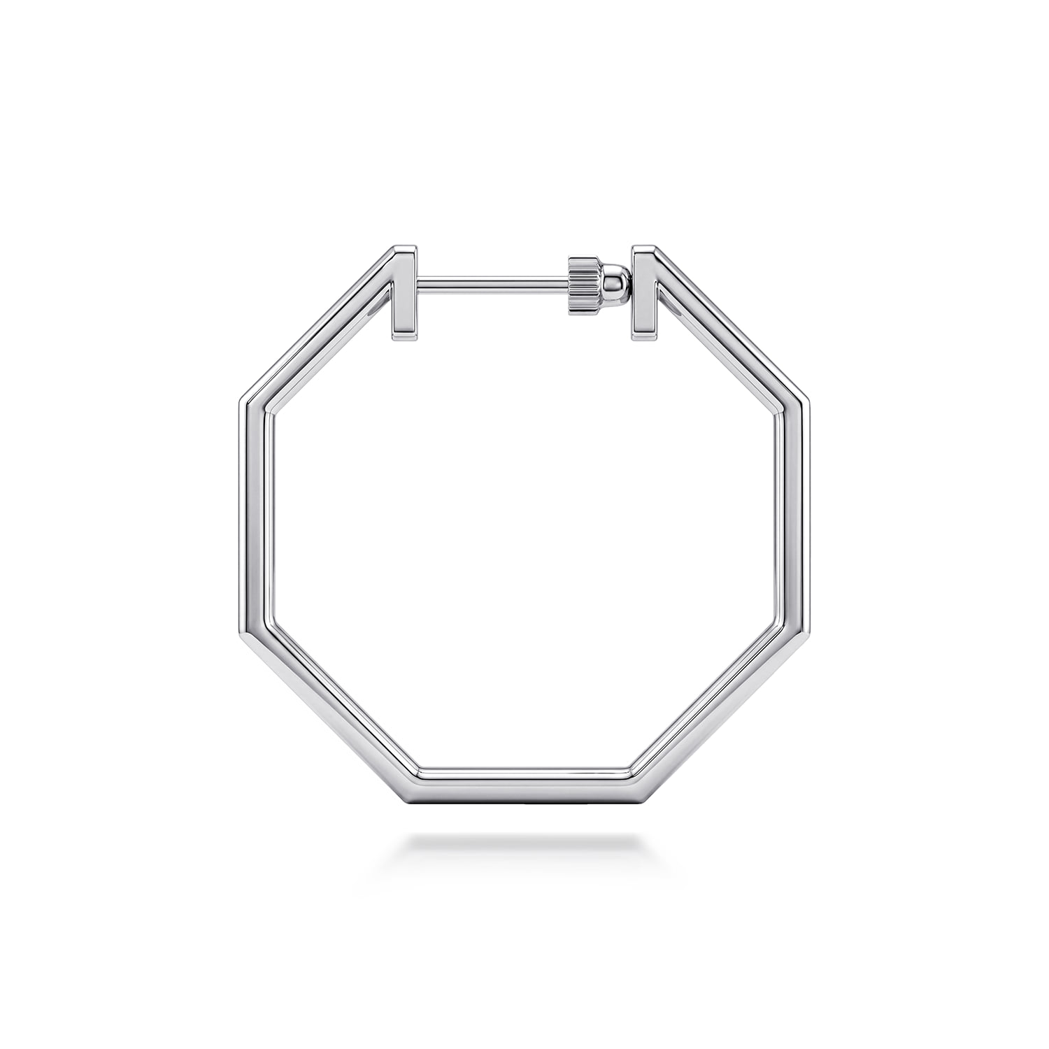 Geometric Classic Hoop Earrings in Sterling Silver, photograph 3