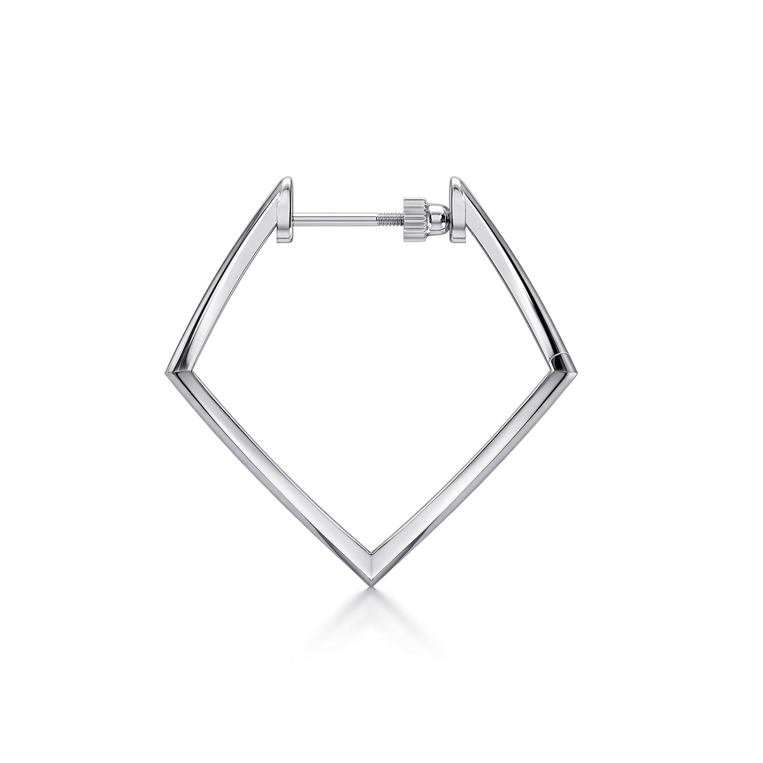 Geometric Classic Hoop Earrings in Sterling Silver, photograph 3