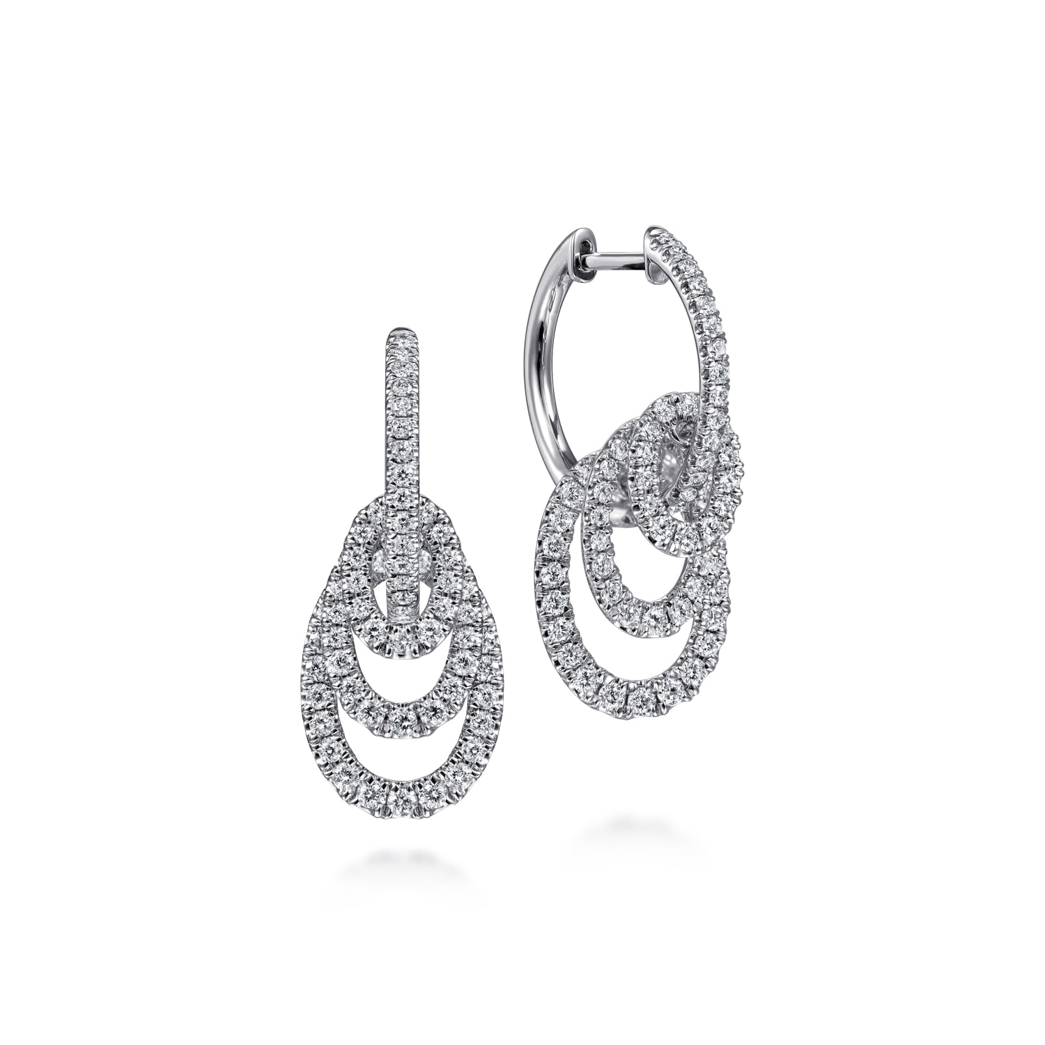 Layered Teardrop Diamond Drop Earrings