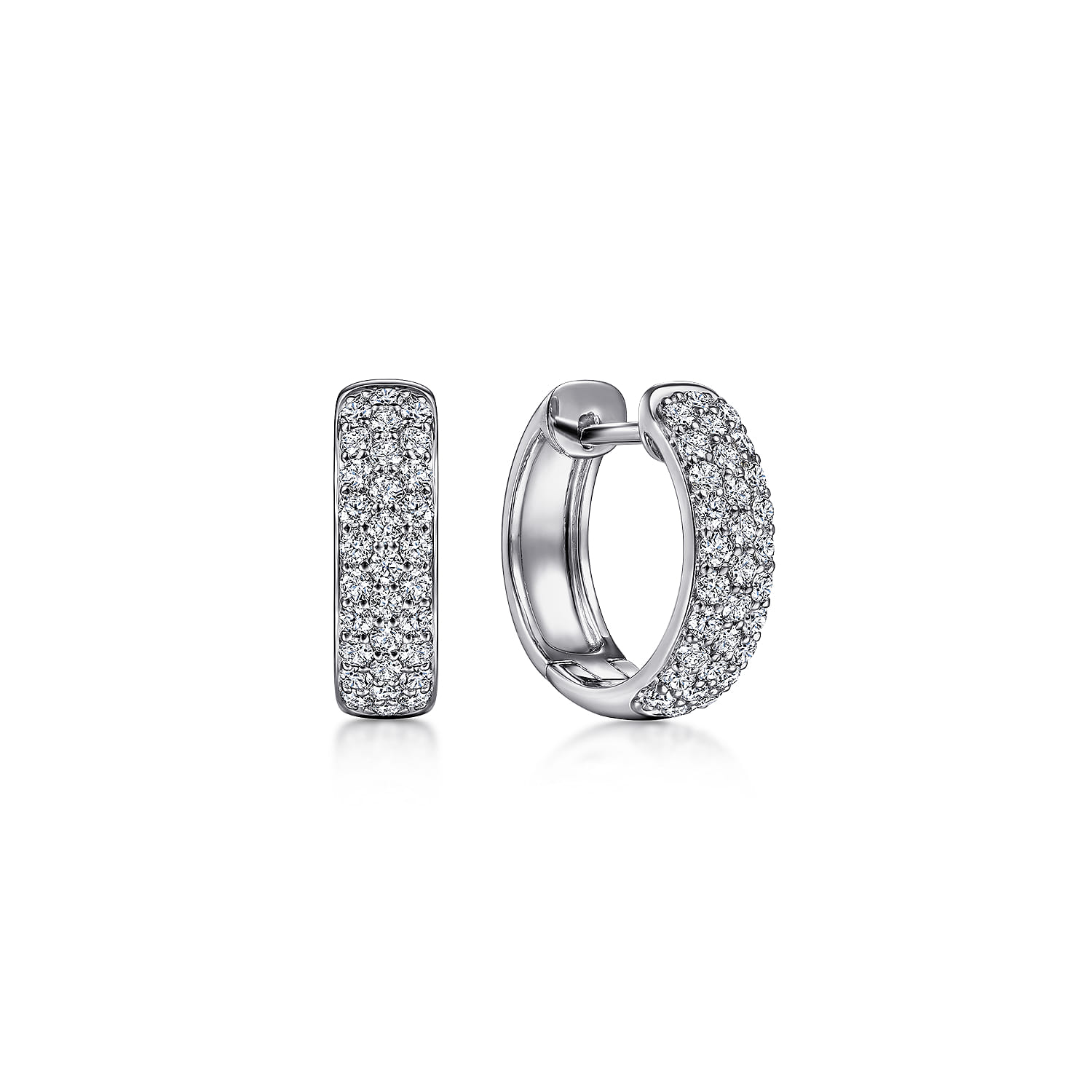 15mm Diamond Huggie Earrings
