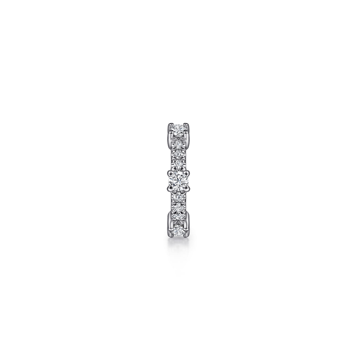 Diamond Single Ear Cuff in 14K White Gold, photograph 2