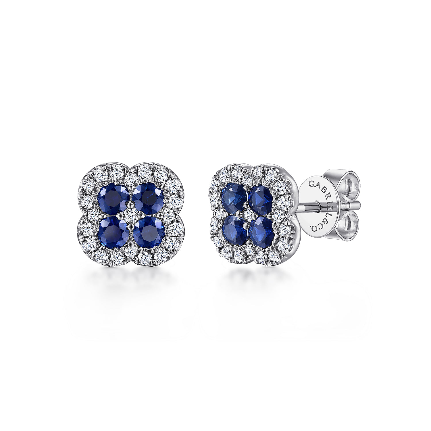 Diamond and Sapphire Stud Earrings