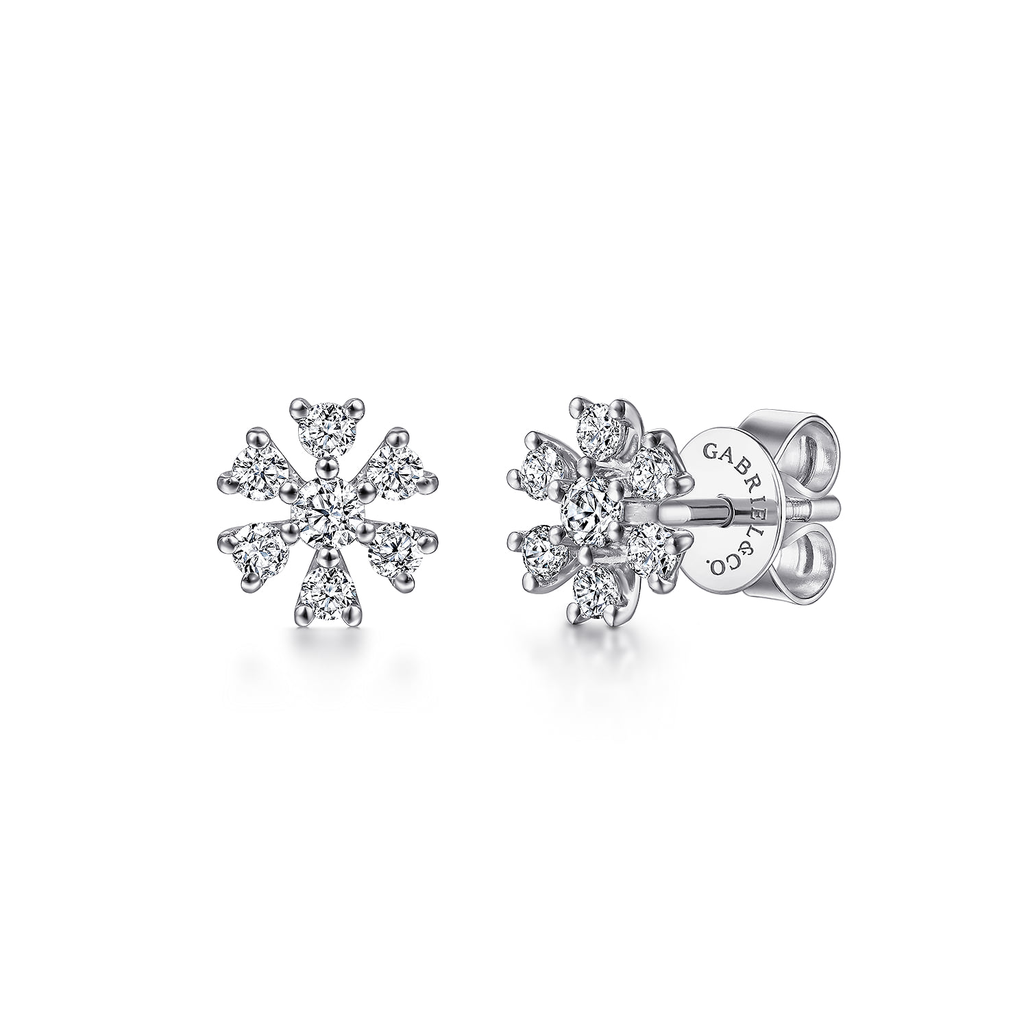 Diamond Snowflake Stud Earrings