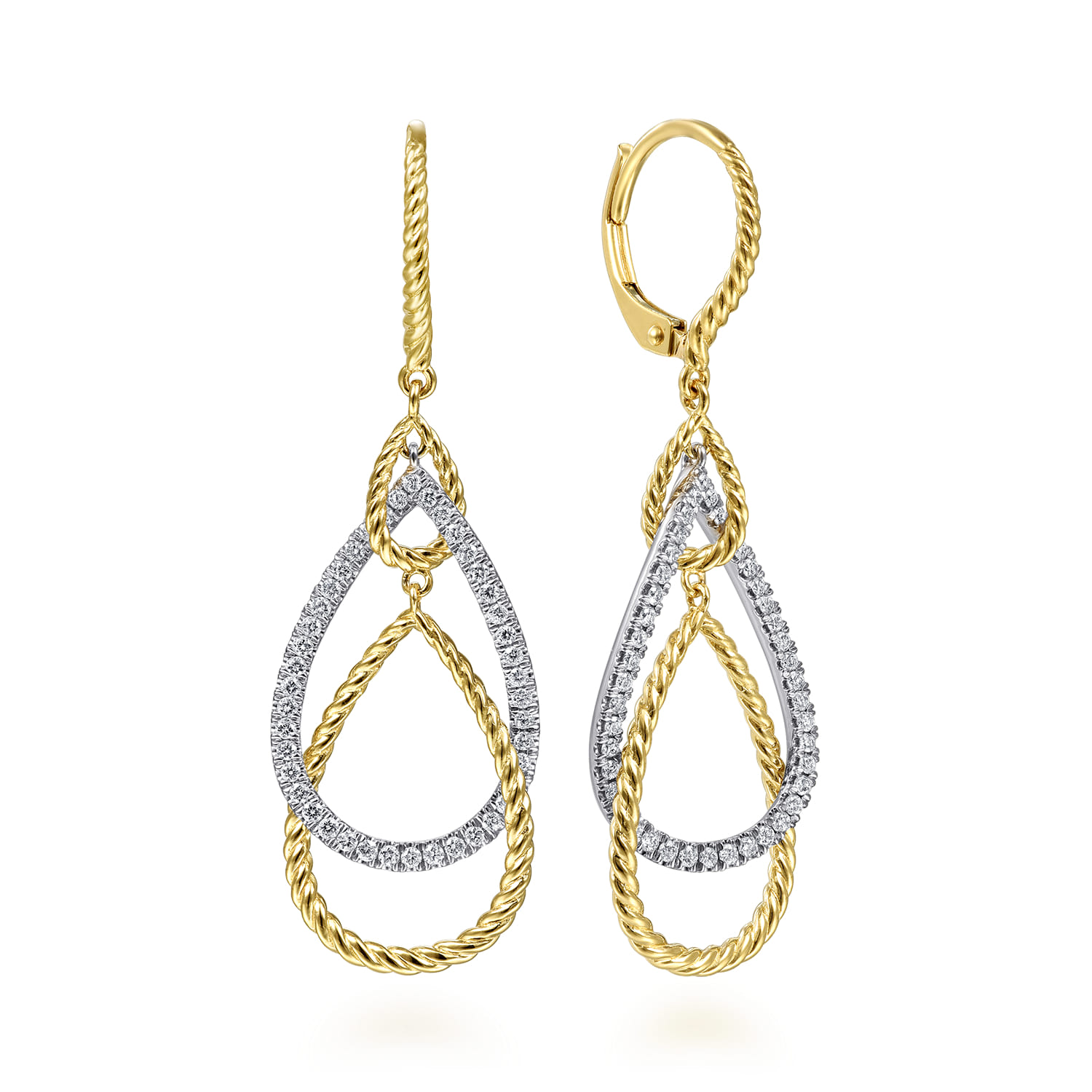 Layered Teardrop Diamond Earrings