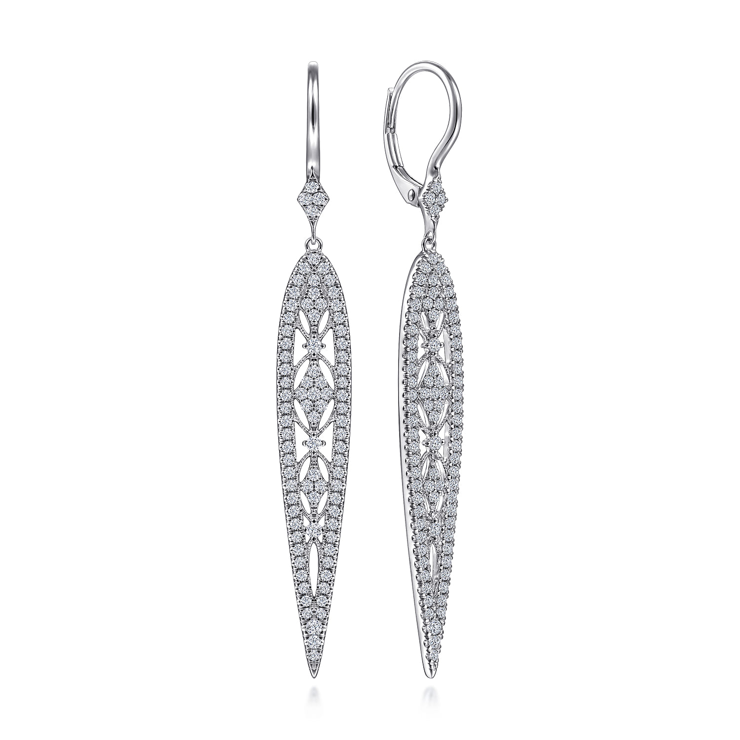 Long Teardrop Diamond Earrings