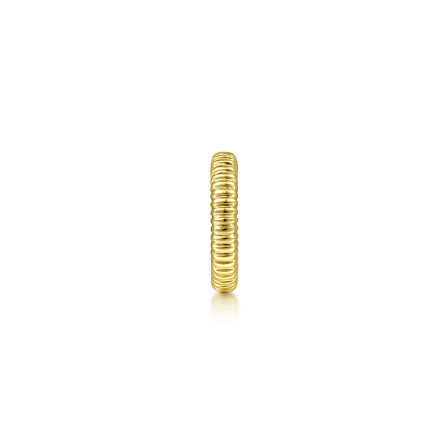 15mm Textured Hoop Earcuff in 14K Yellow Gold, photograph 2