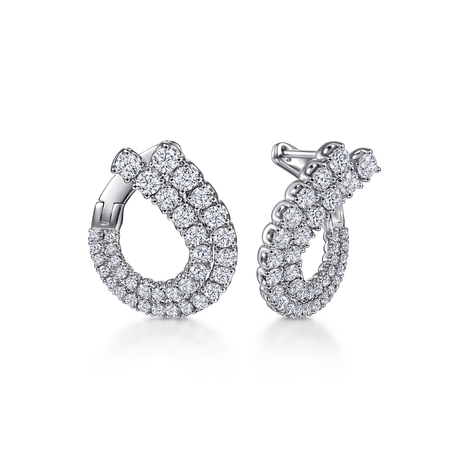 20mm Diamond Bypass Hoop Earrings