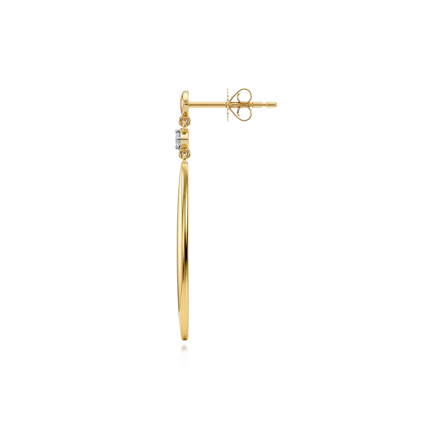 Diamond Drop Earrings in 14K Yellow Gold, photograph 3