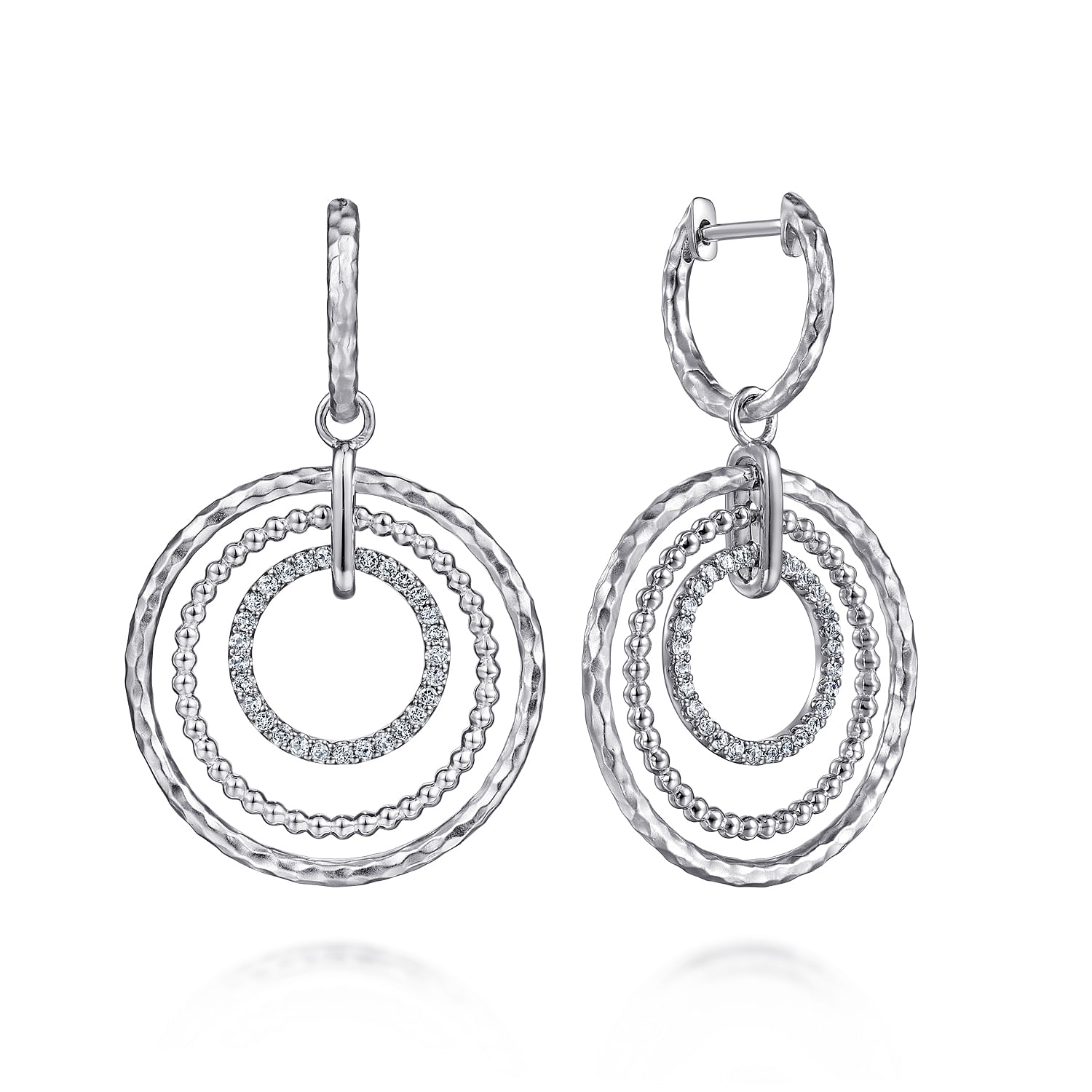 925 Silver Bujukan Huggie Drop Earrings. SKU: EG14448SVJWS