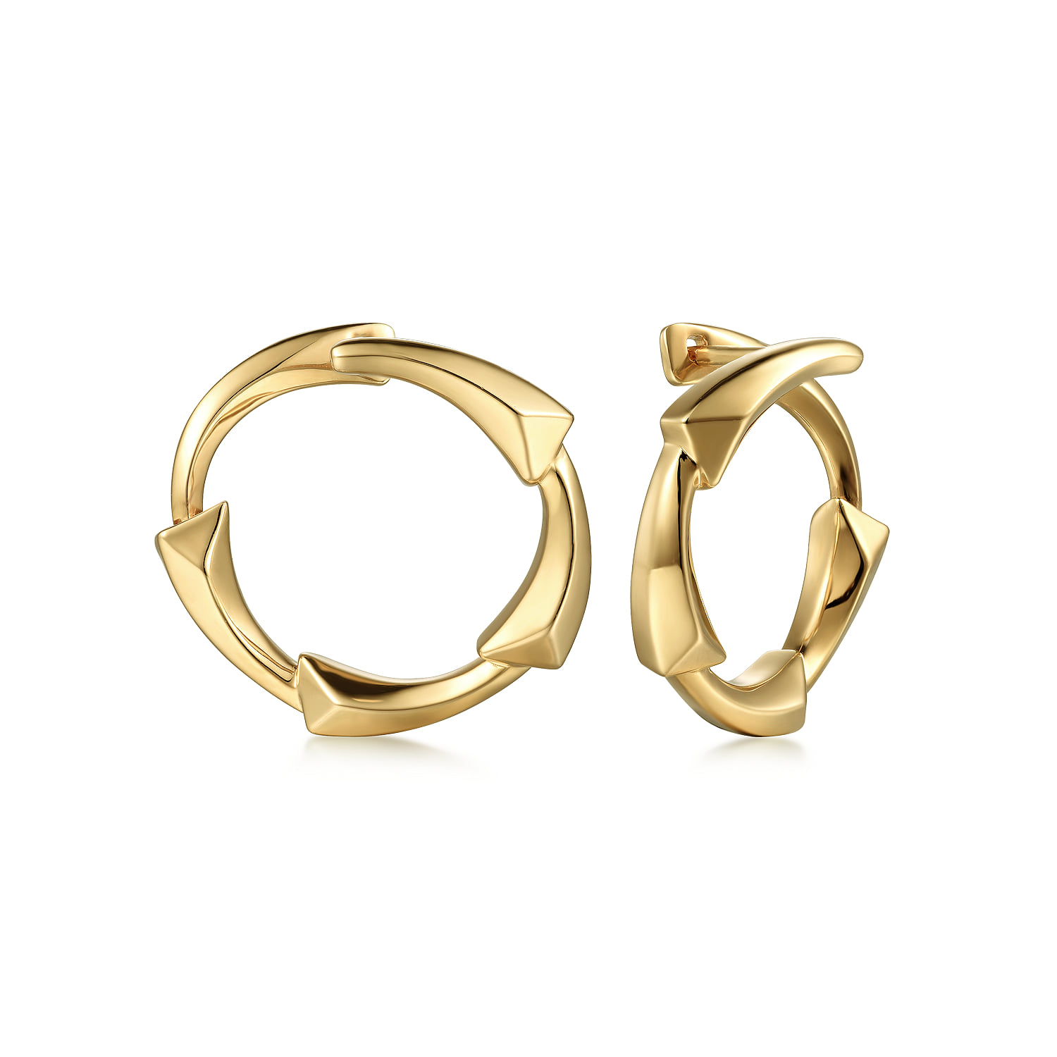 Angular Station Hoop Earrings