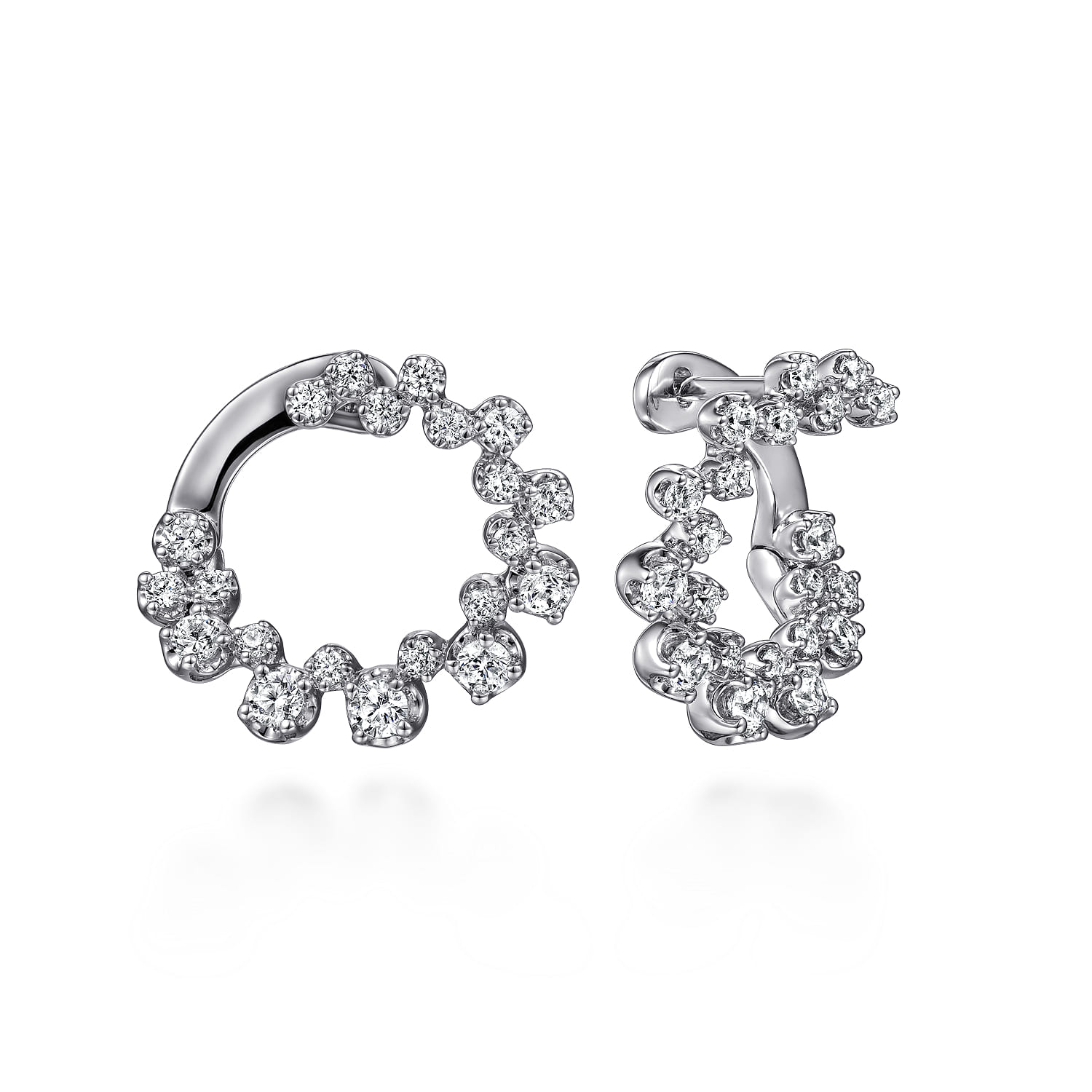 Diamond Bubble Bypass Hoop Earrings