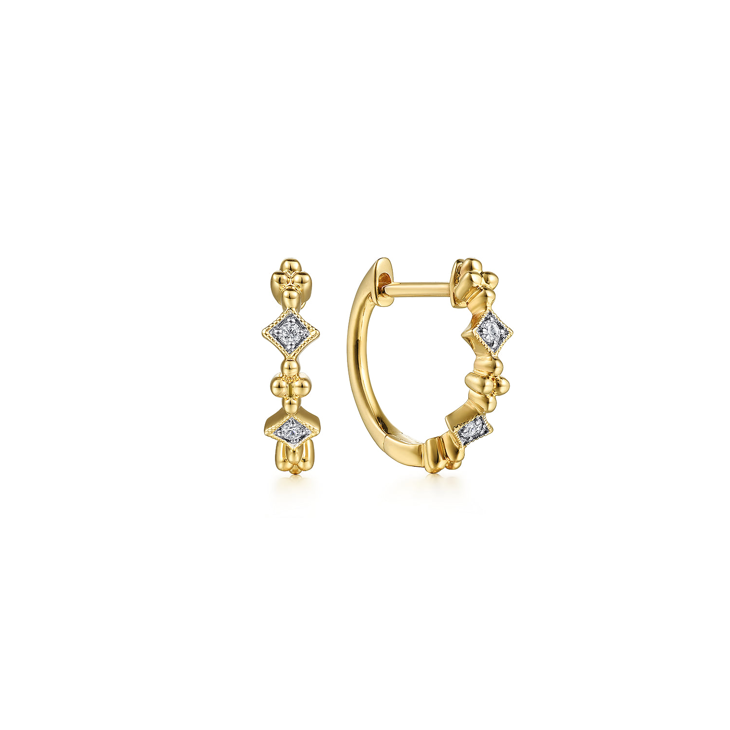 Diamond Huggie Earrings 0.04ct in 14K Yellow Gold