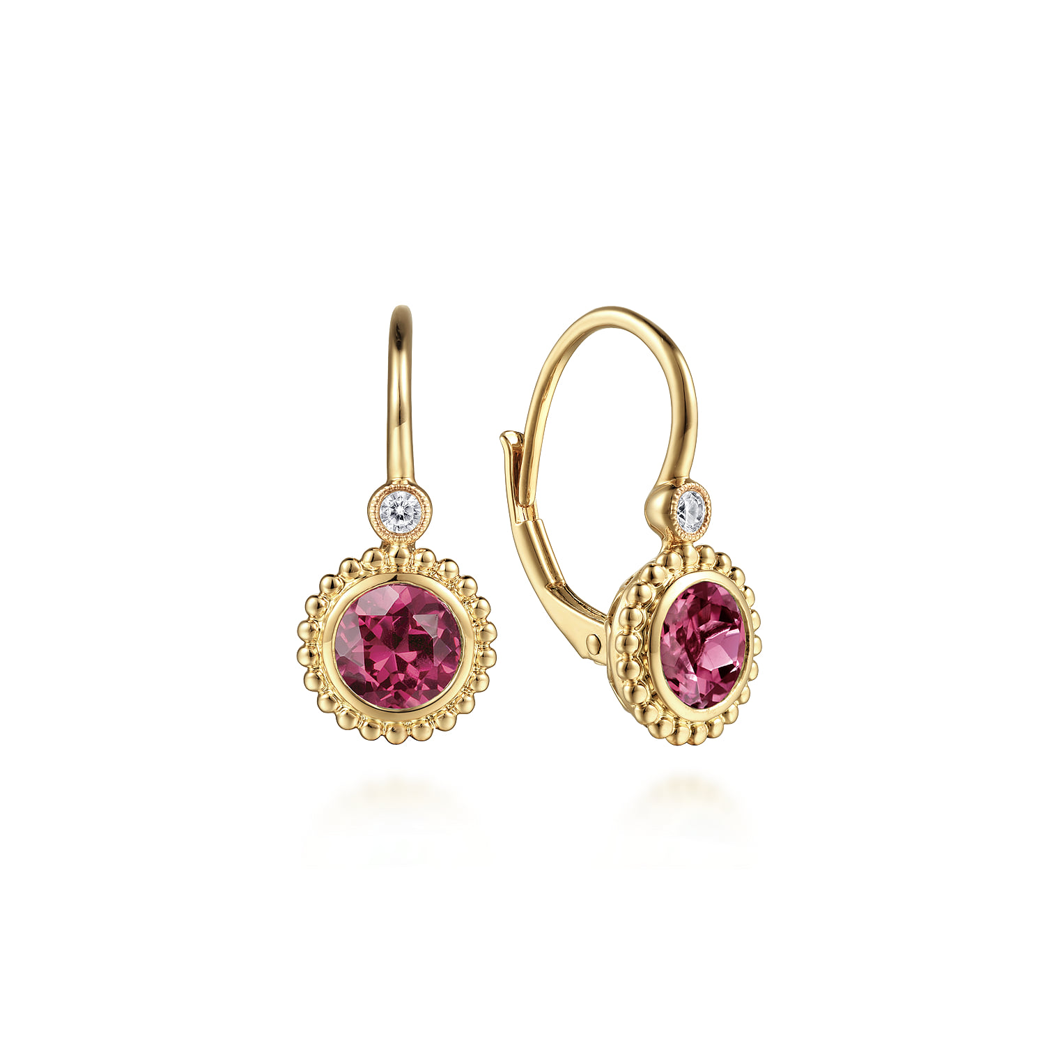 Diamond And Pink Tourmaline Bujukan Drop Earrings