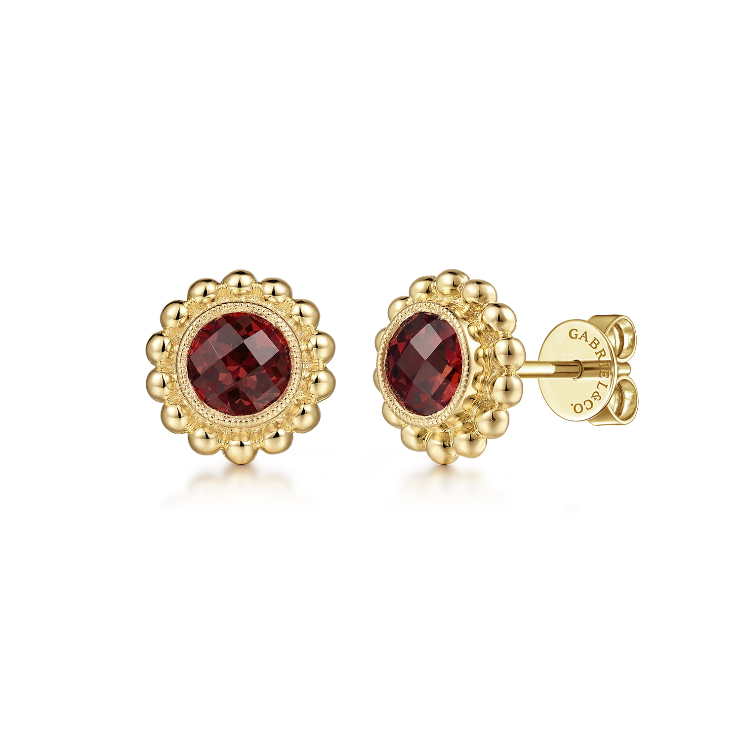 Diamond And Garnet Bujukan Stud Earrings