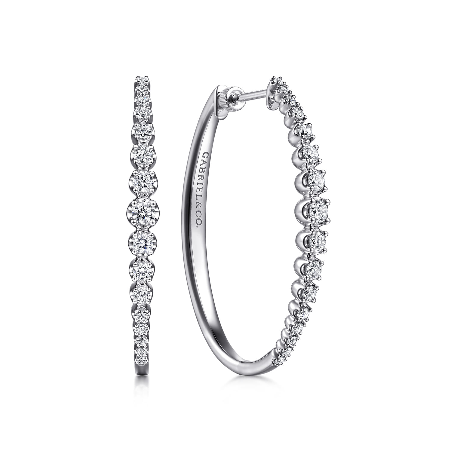 40mm Buttercup set Diamond Classic Hoop Earrings