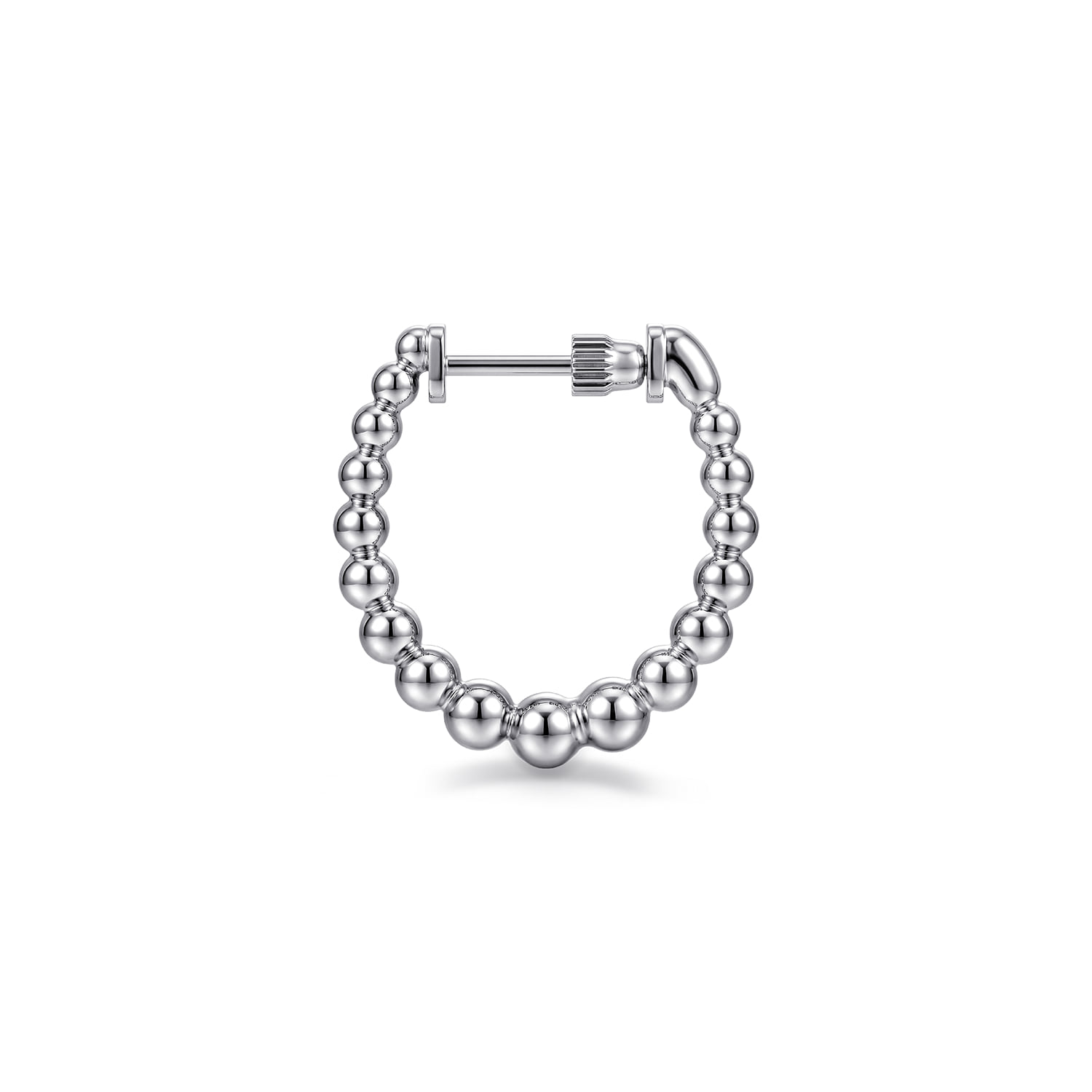 Classic Hoop Earrings 20mm Bujukan in Sterling Silver, photograph 3