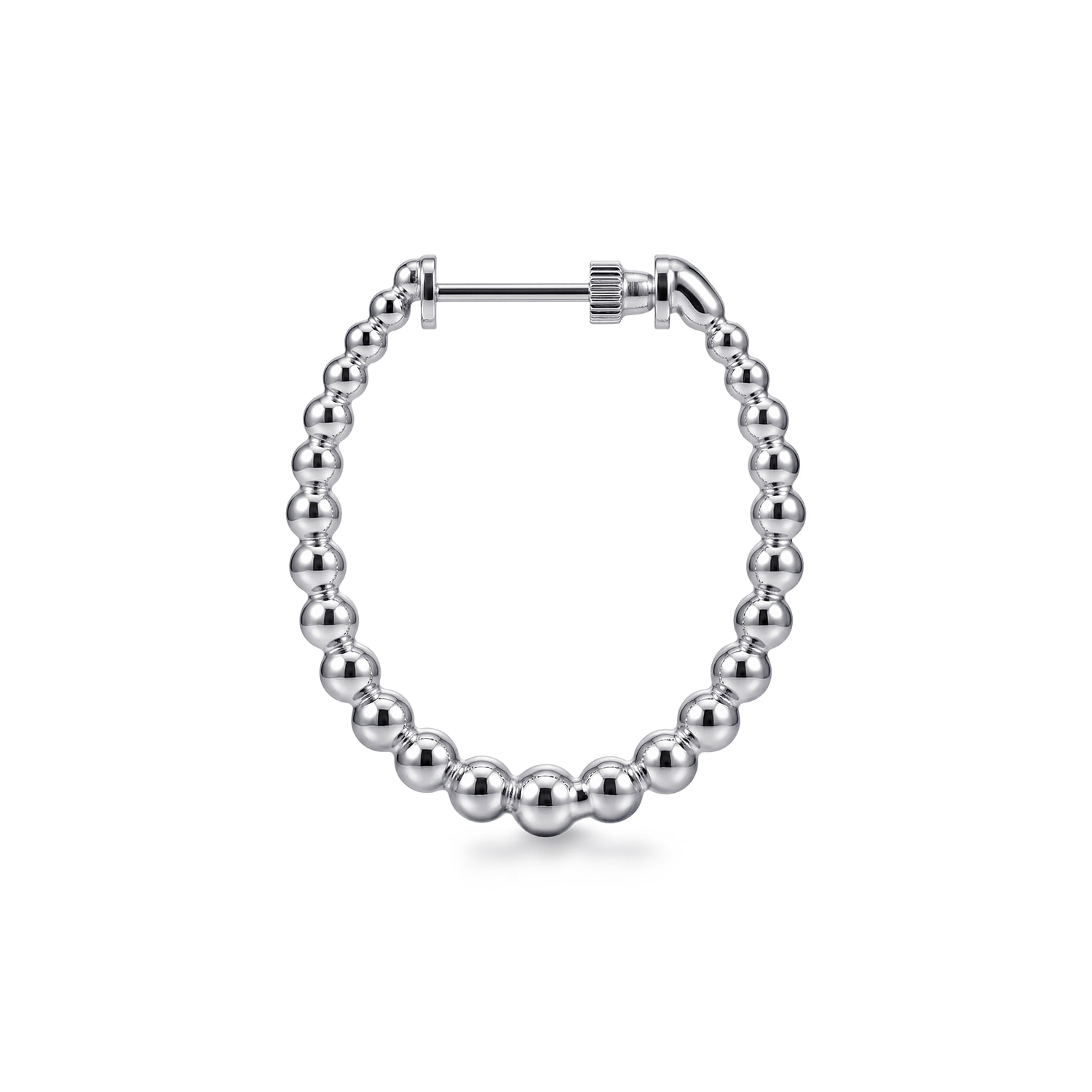 Bujukan Graduated 30mm Classic Hoop Earrings in Sterling Silver, photograph 3