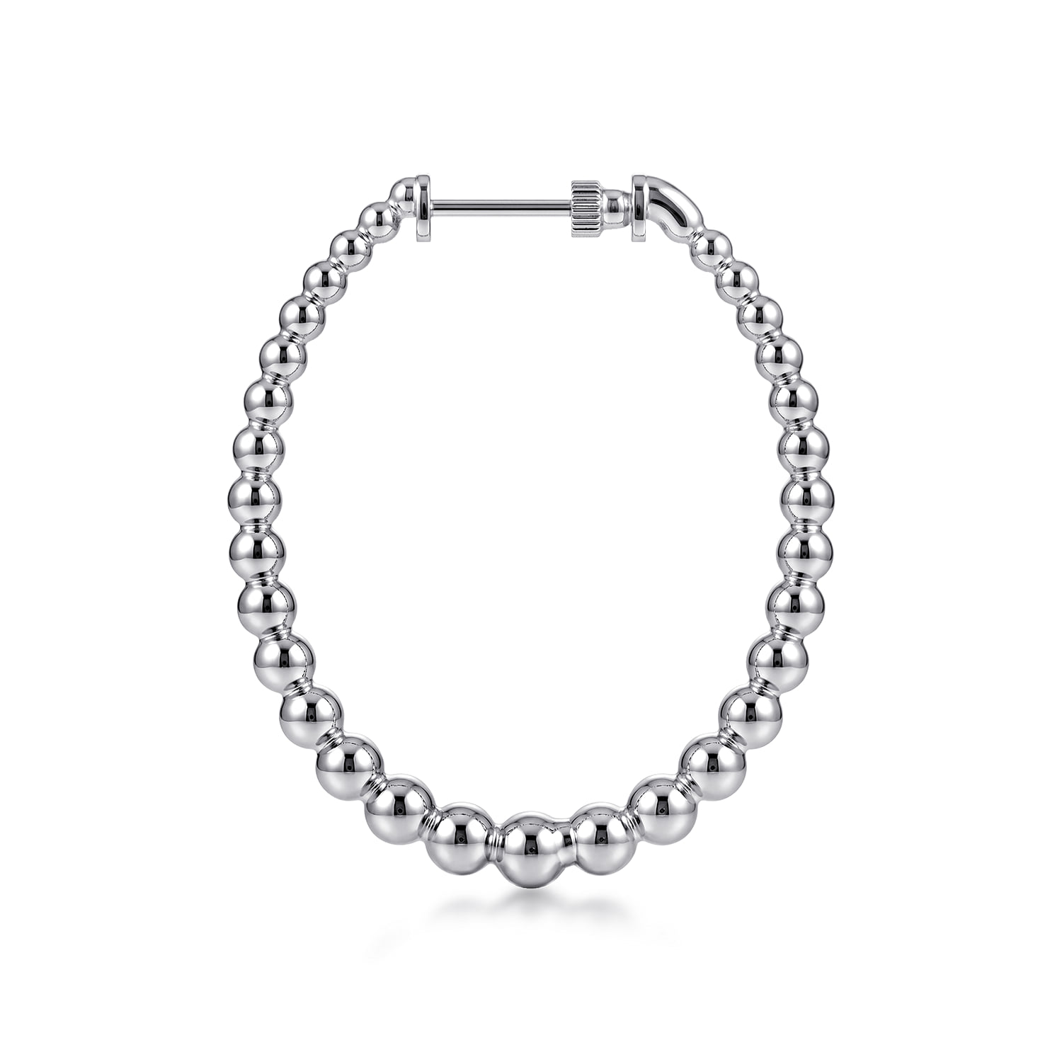Classic Hoop Earrings 40mm- Bujukan in Sterling Silver, photograph 3