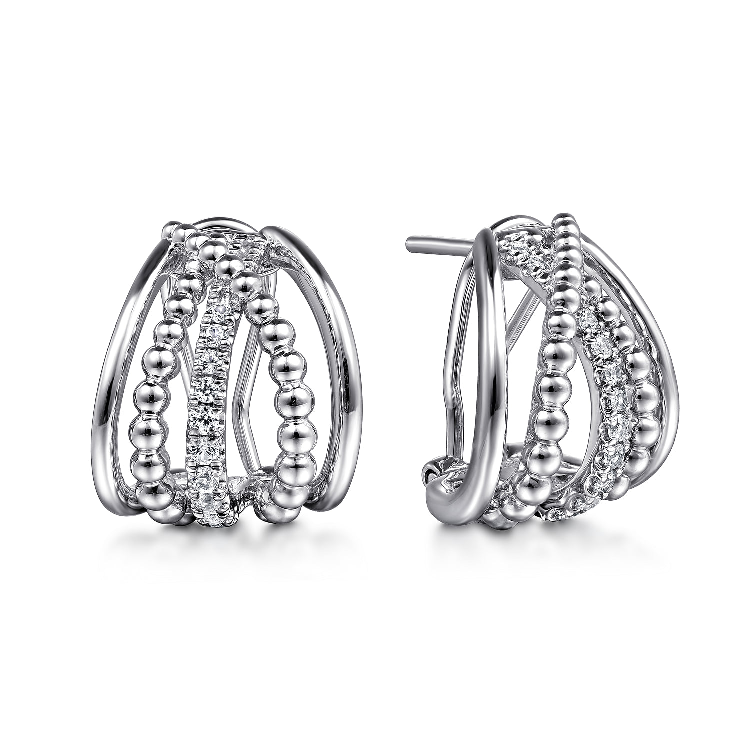white sapphire Intricate Hoop Earrings