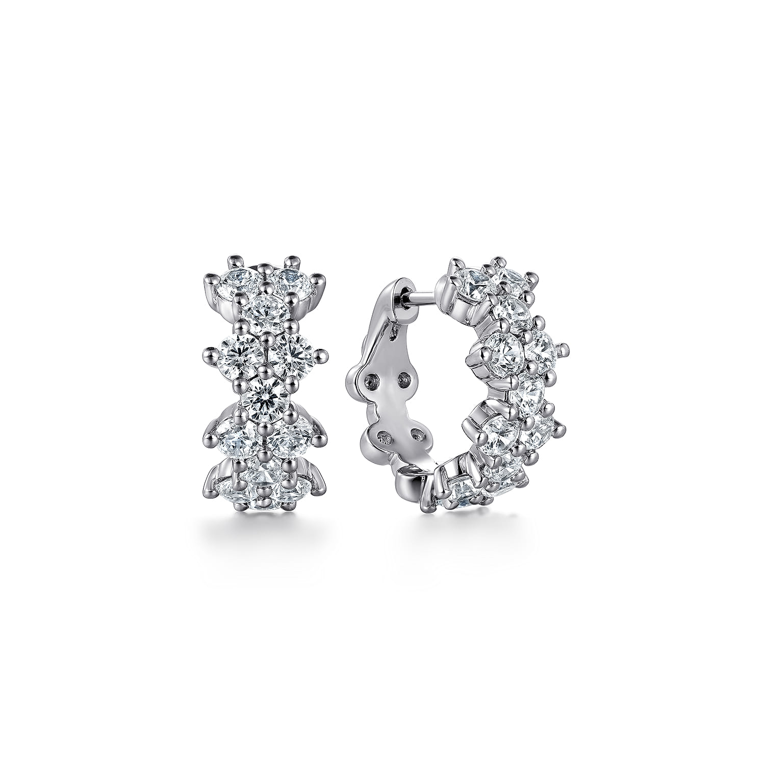 Diamond Starburst Huggie Earrings